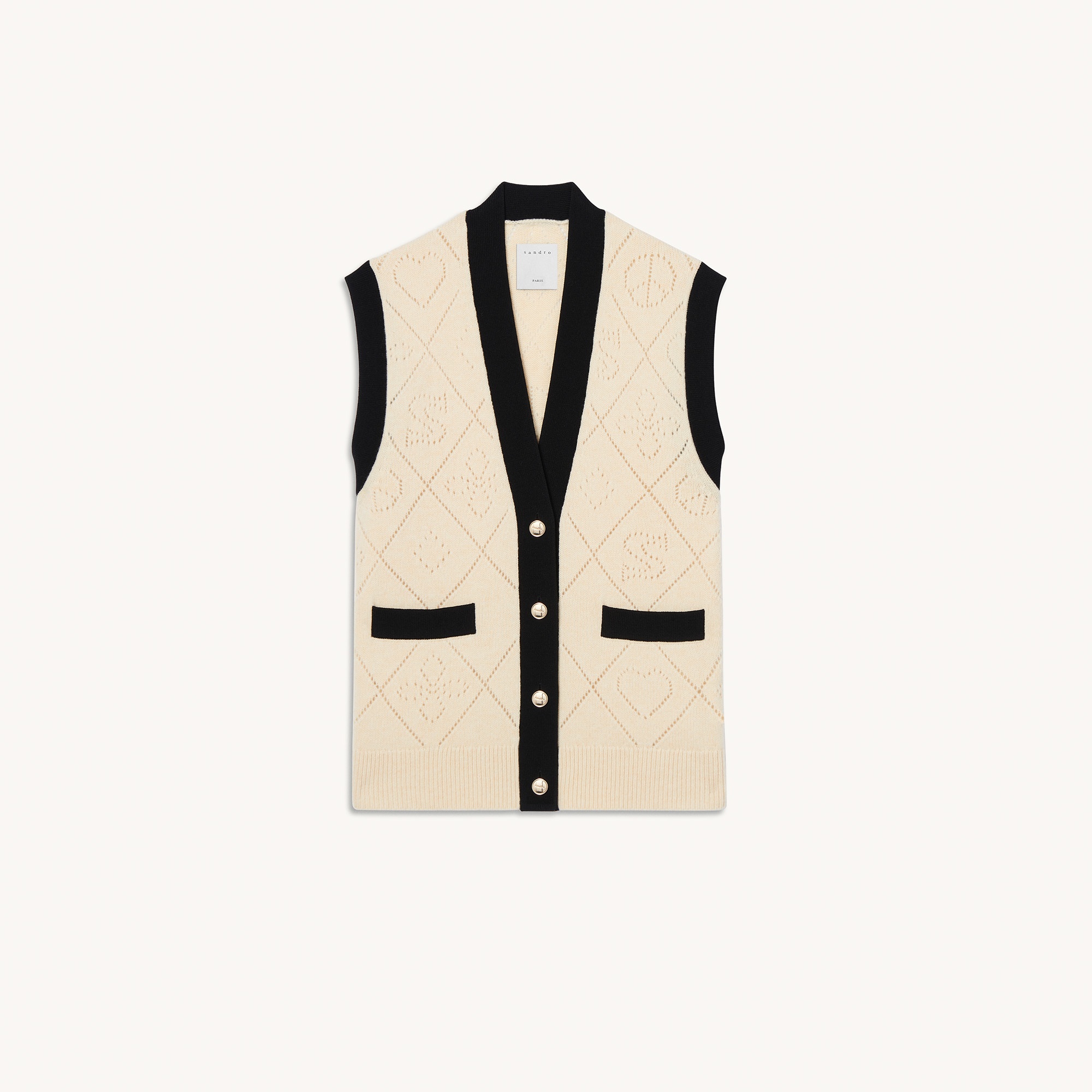 Oversized sleeveless coatigan - 1