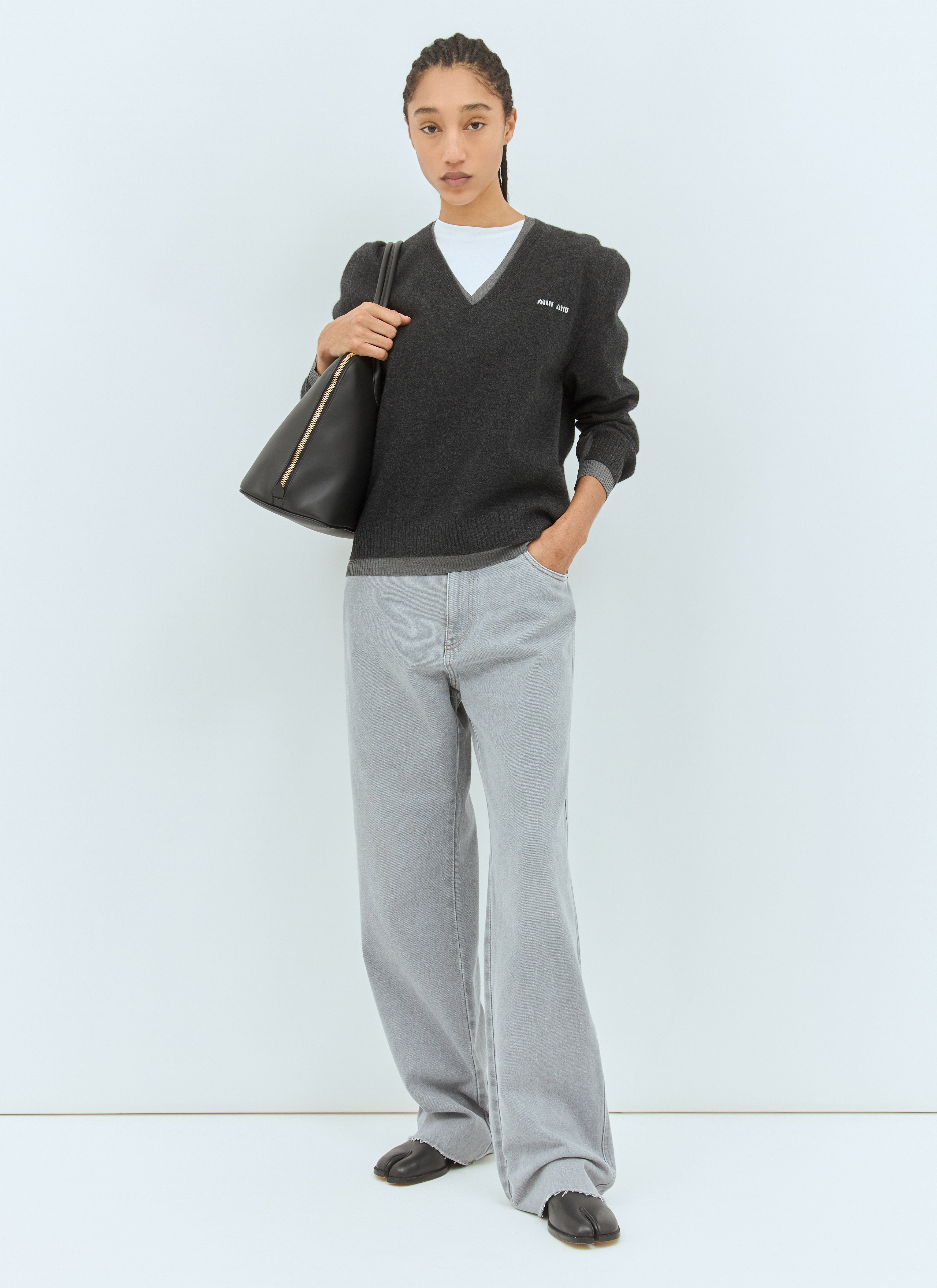 Miu Miu Women Logo Emboidery Sweater - 2