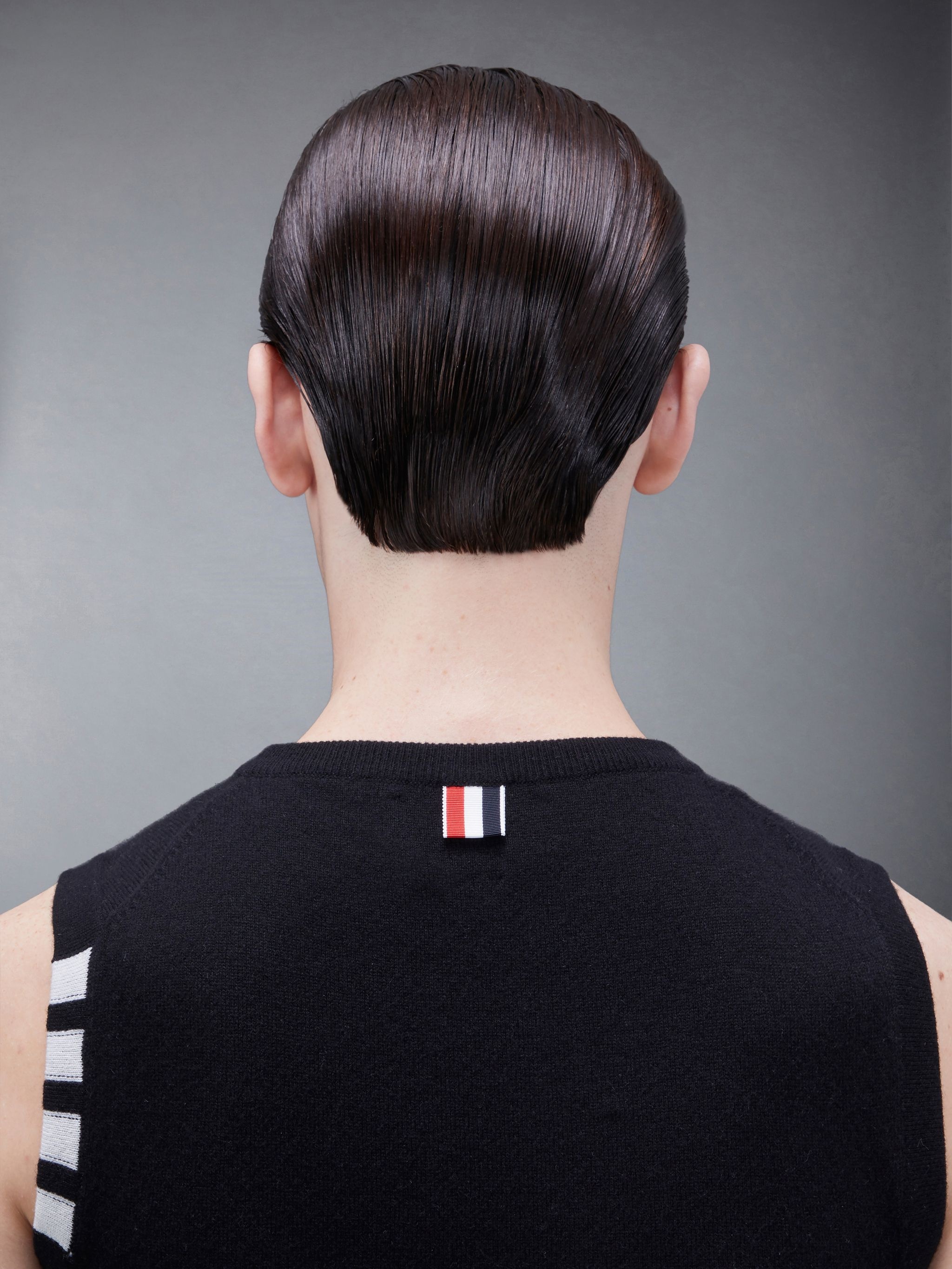Cashmere 4-Bar Short Crew Neck Shell Top - 4