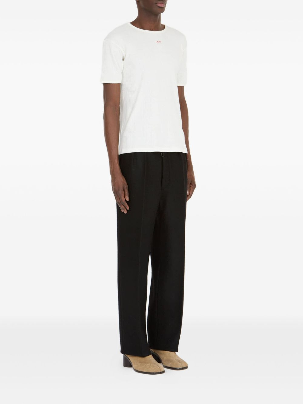 ribbed crew-neck T-shirt - 3