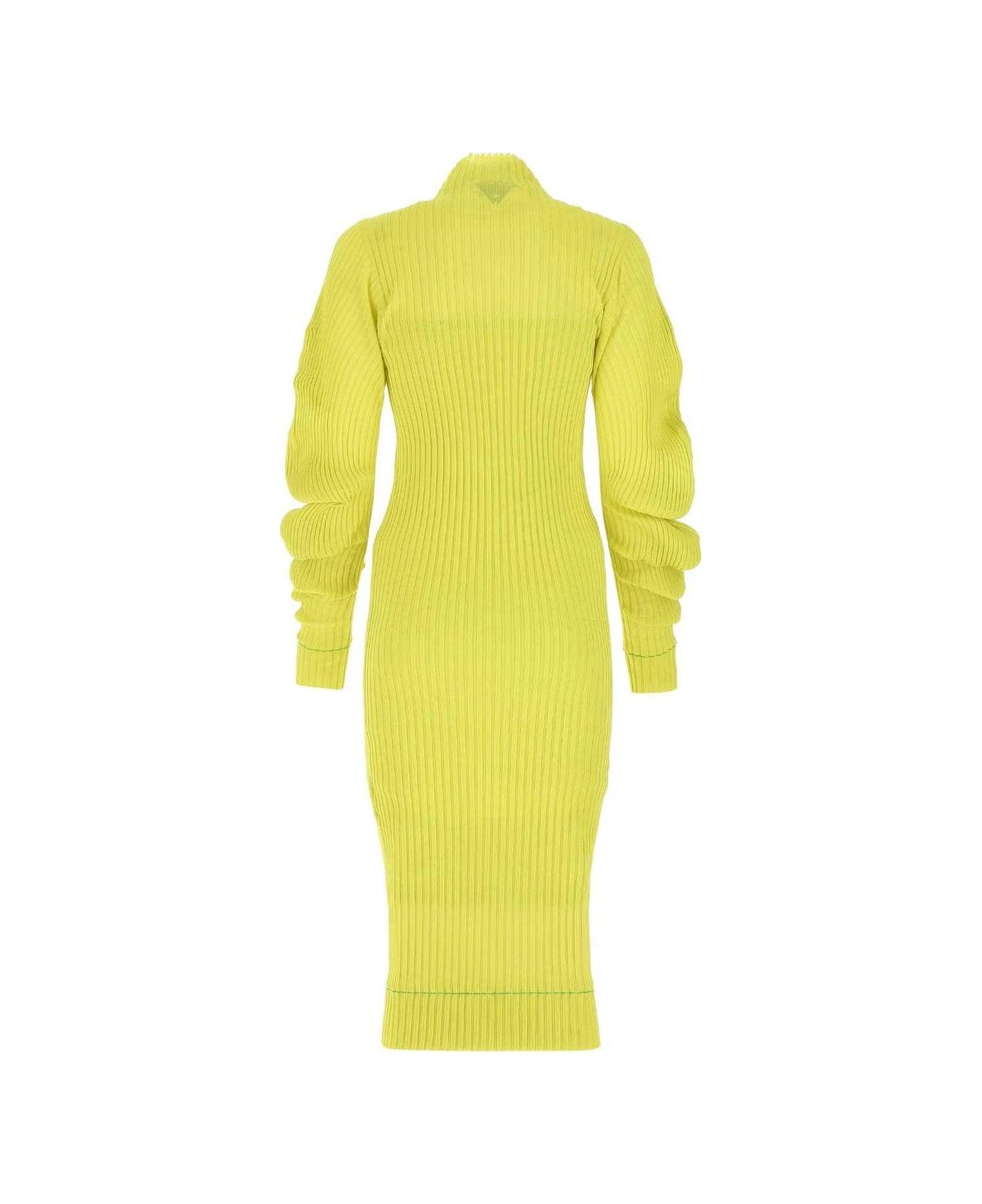 Turtleneck Cut-out Rib-knit Dress - 2