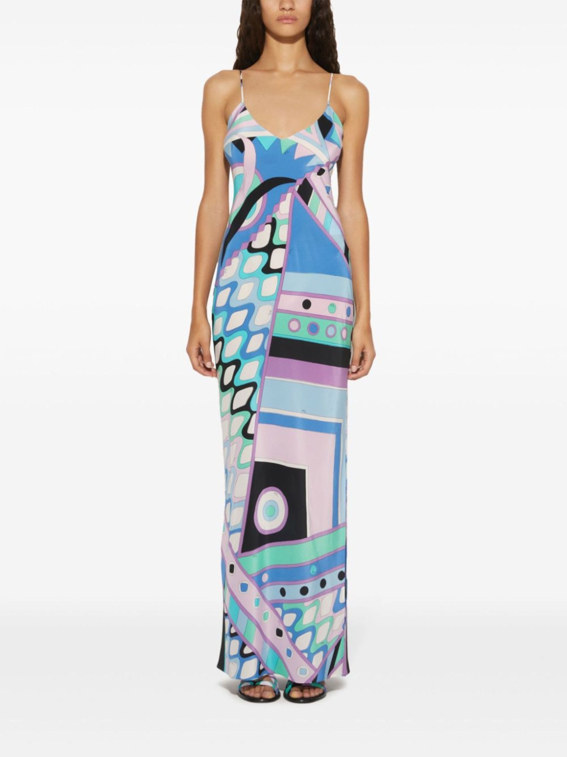 Blue Vivara Print Silk Maxi Dress - 2