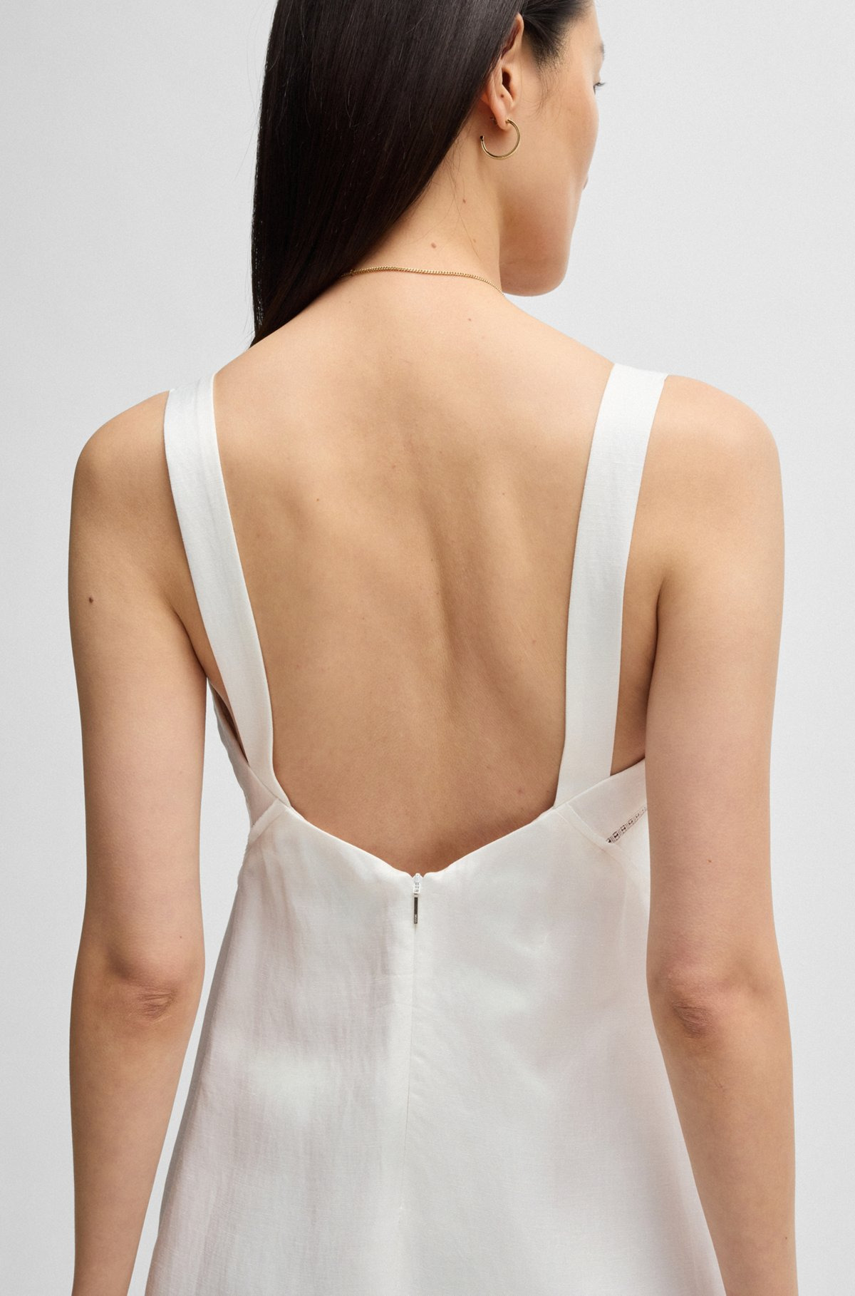 SUMMERY DRESS WITH WIDE STRAPS AND SEAMING DETAIL - 6