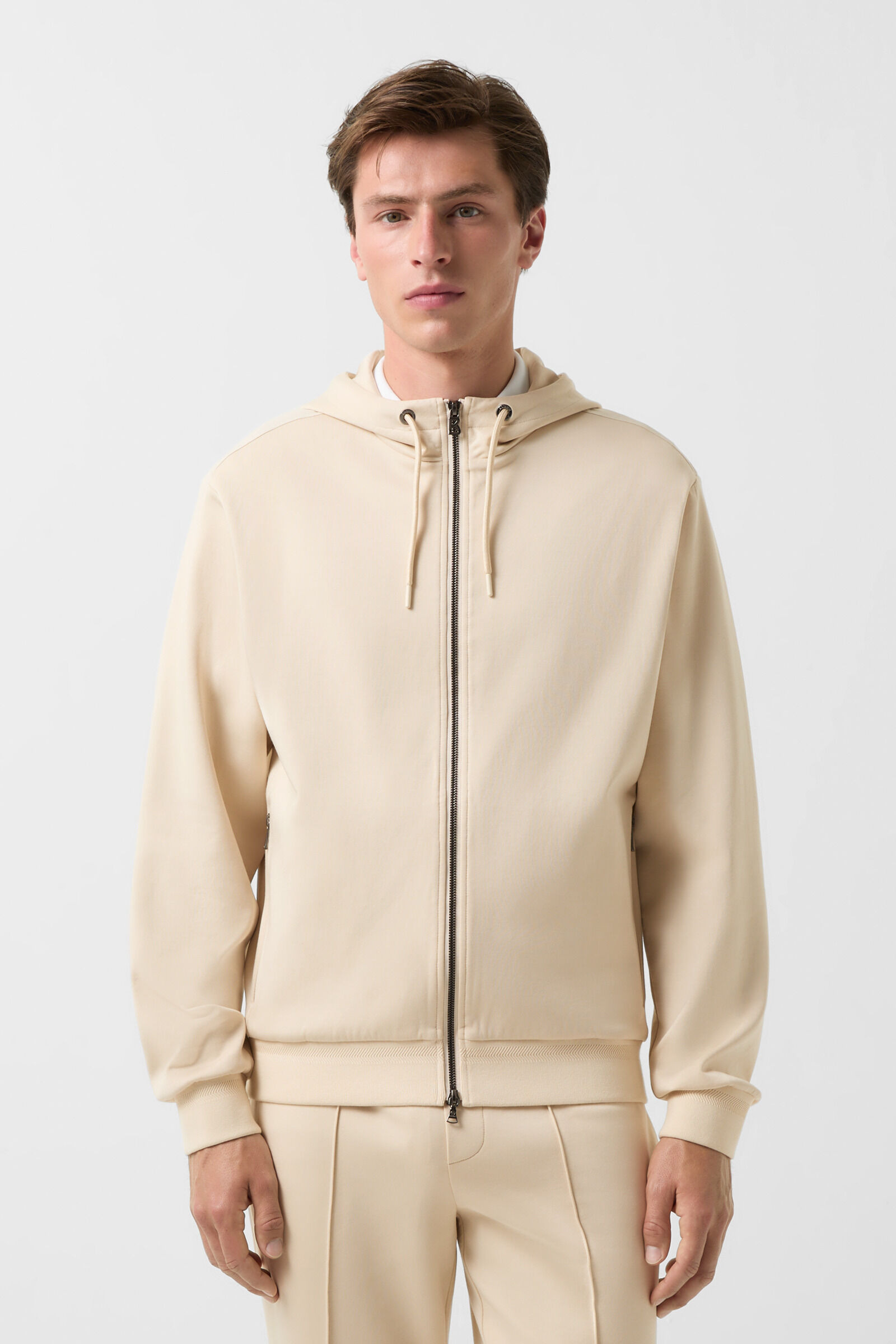 Steven jersey jacket in Cream - 2