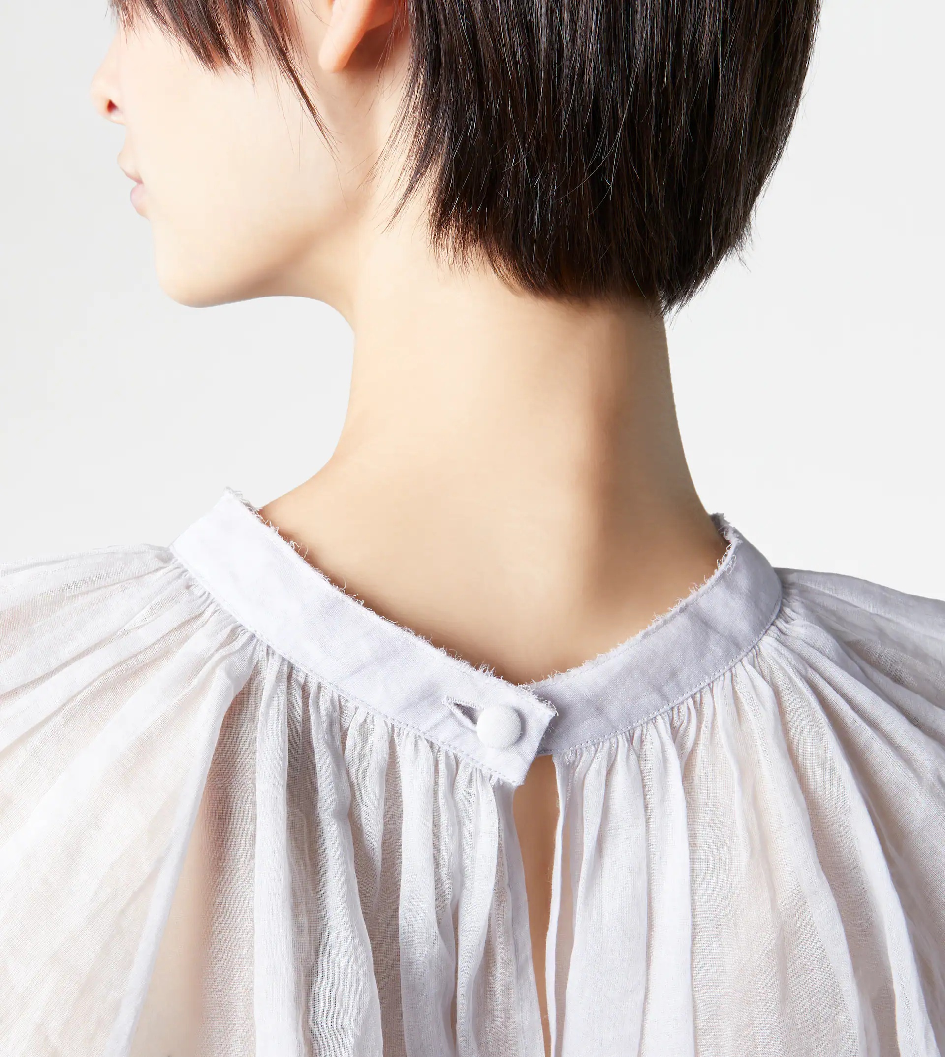 BLOUSE IN ORGANZA - WHITE - 5