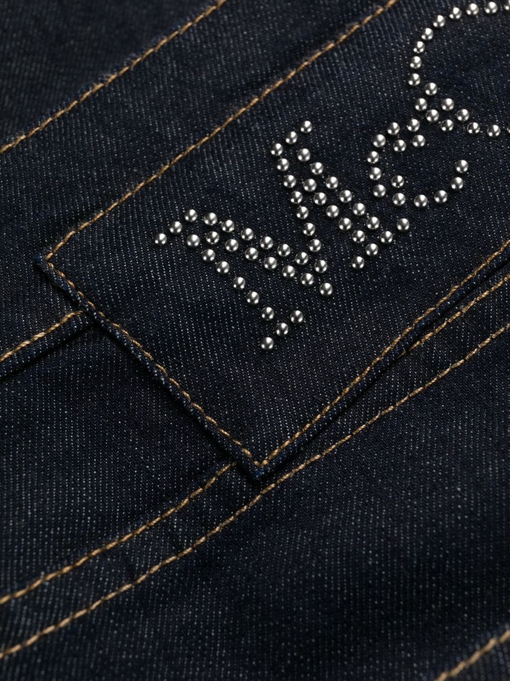 studded logo slim-fit jeans - 6