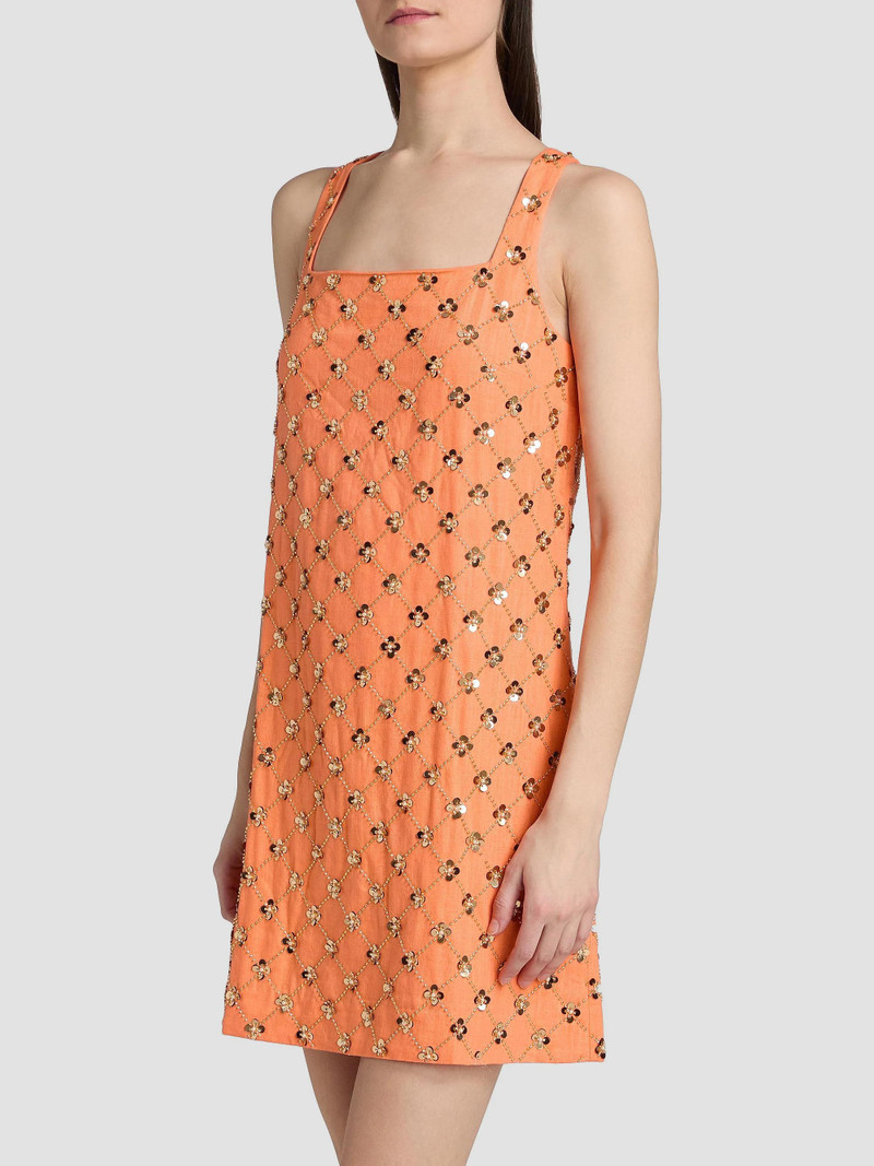 Women's Tamala Embellished Shift Dress - Papaya Beaded Sequin 4