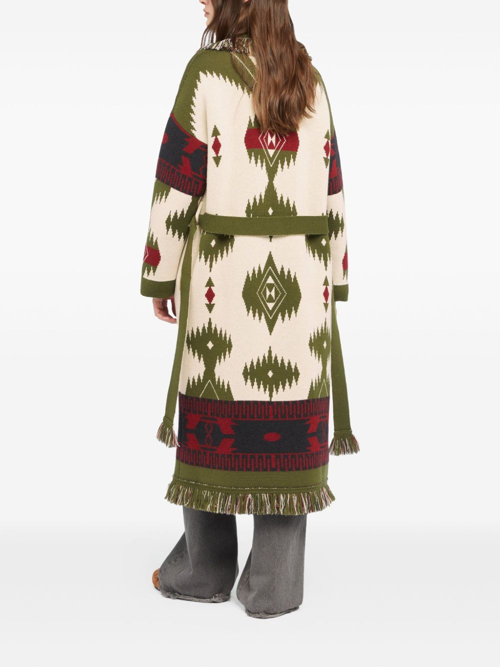 Icon jacquard fringed coat - 4