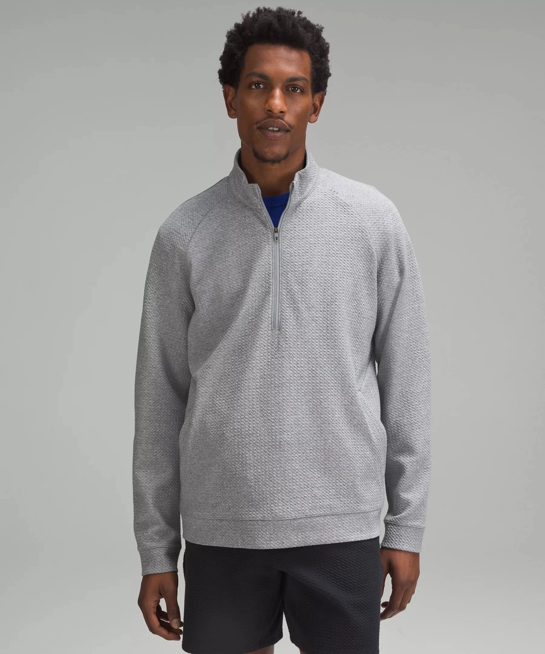 Textured Double-Knit Cotton Half Zip - 1