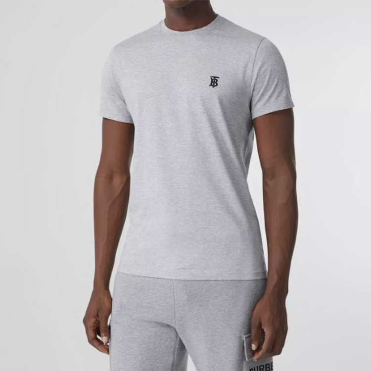 Burberry Men's Monogram Motif Specific Logo Cotton Short Sleeve Grey 80140231 - 5