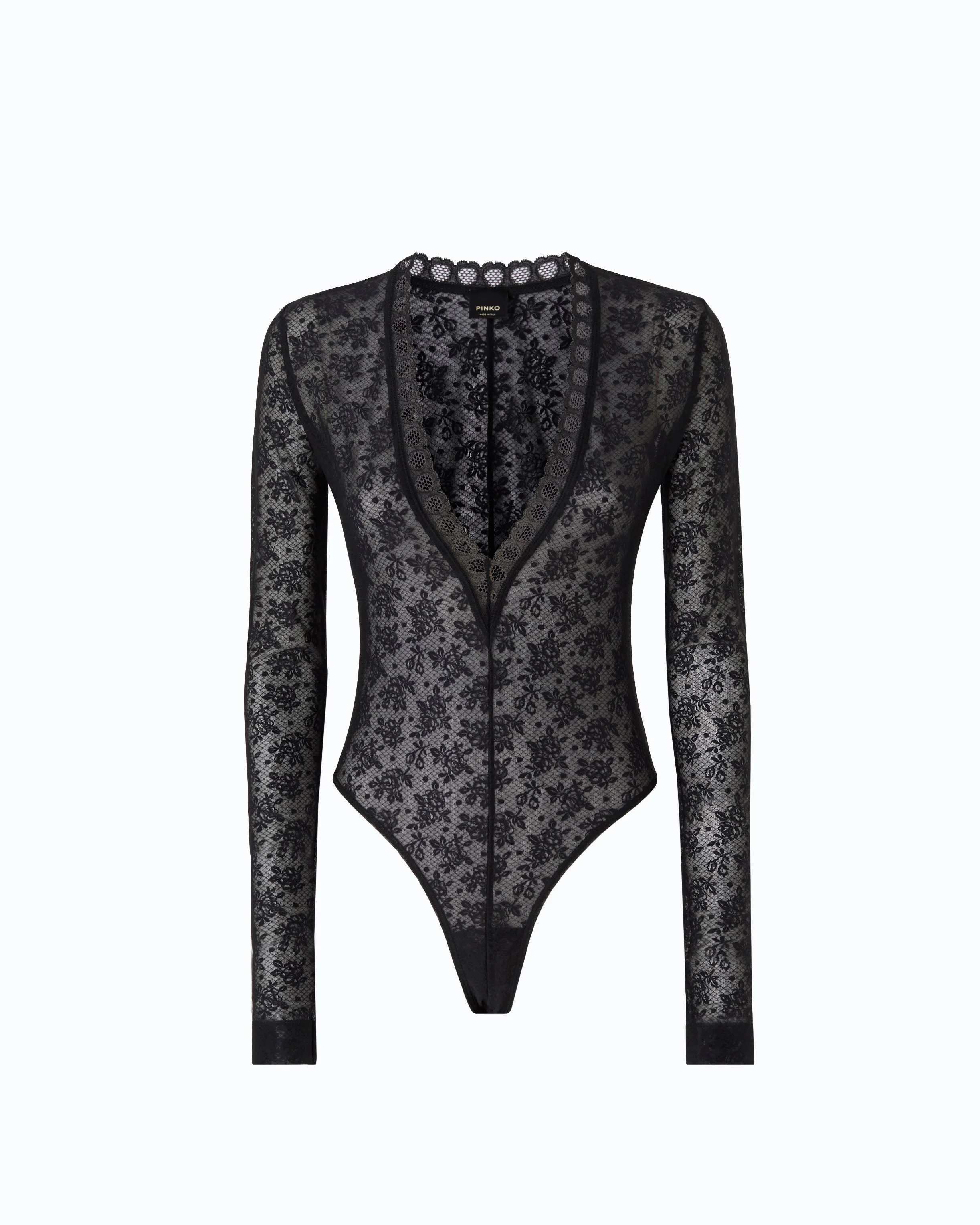 FLORAL STRETCH LACE BODYSUIT - 1