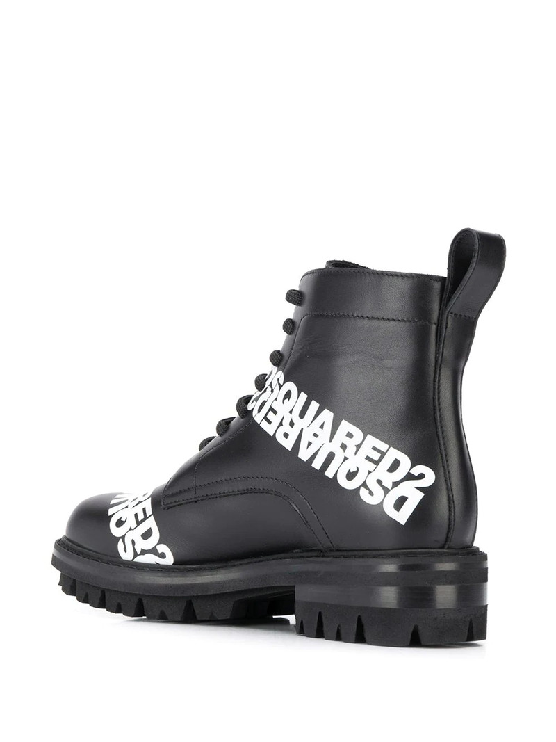 logo print lace-up boots 3