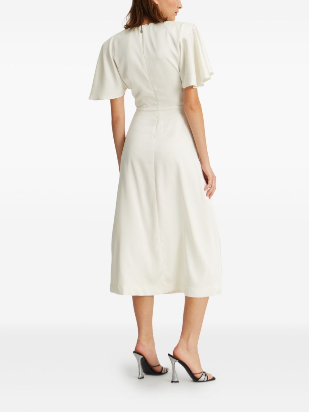 satin slit midi dress - 3