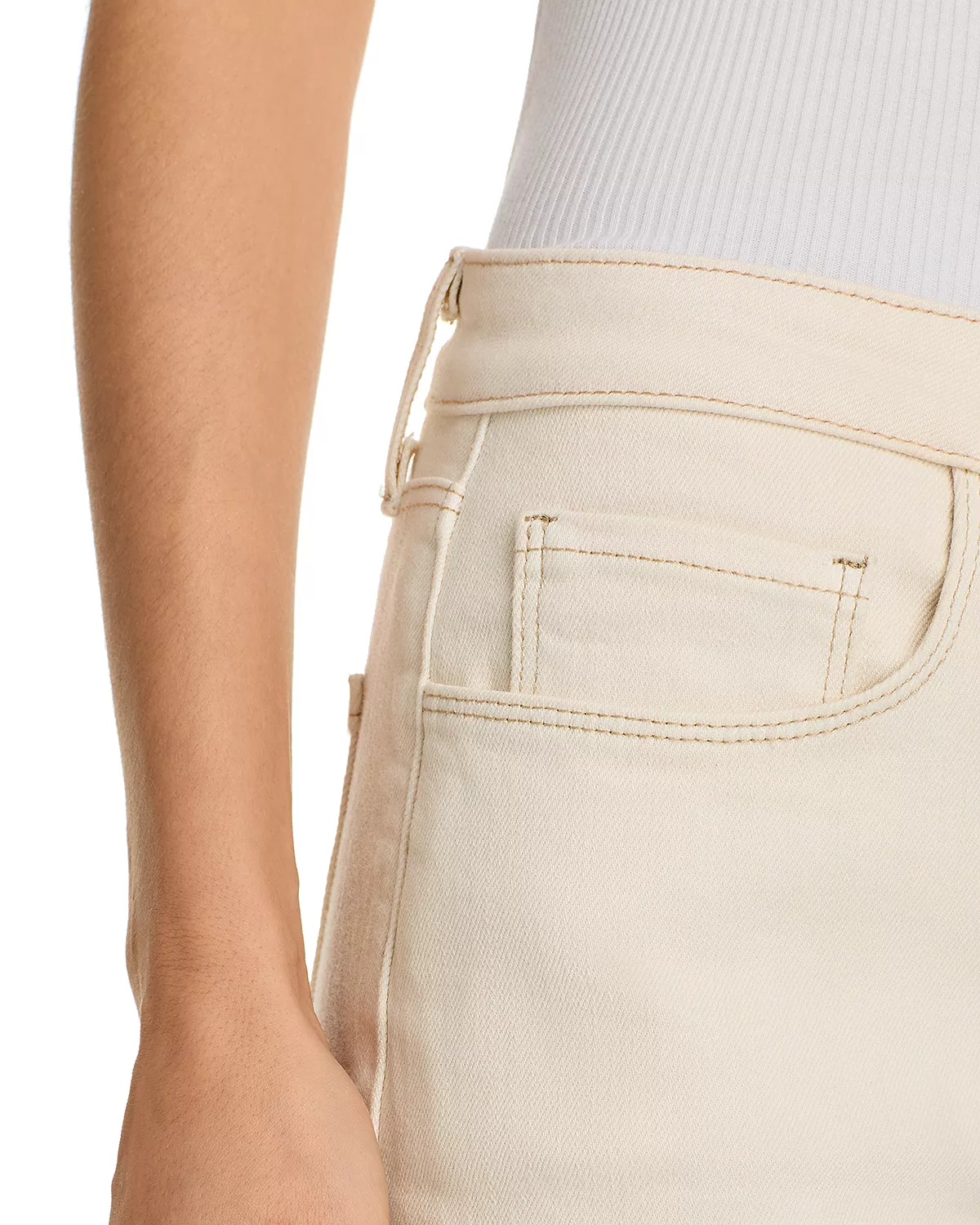 Alicent High Rise Sneaker Wide Leg Jeans in Macadamia - 5