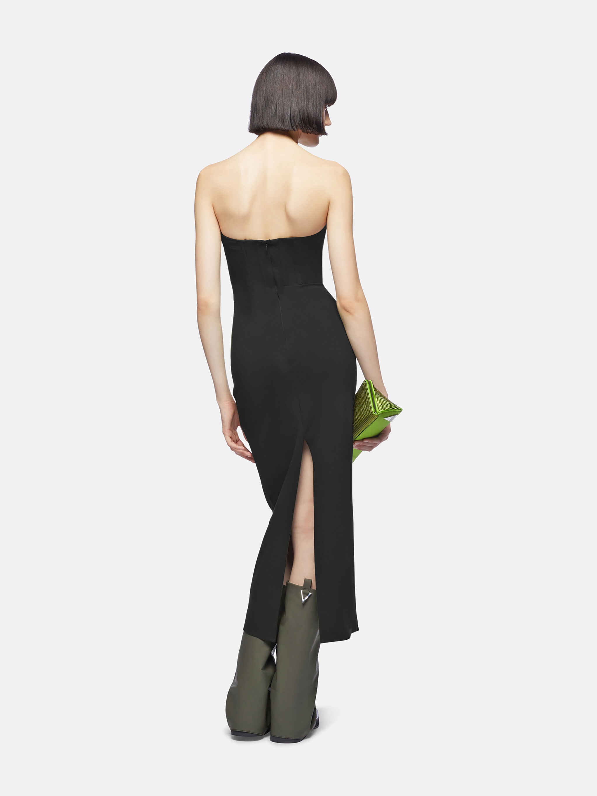 ワンピース THE ATTICO MIDI DRESS BUSTIER BIG ZIP (247WCM176RY02 100) The Attico Midi dress bustier big zip | The Fashion Square