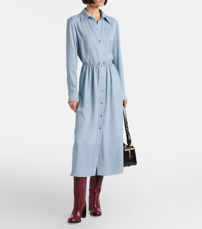 GUCCI Interlocking G belted silk shirt dress outlook