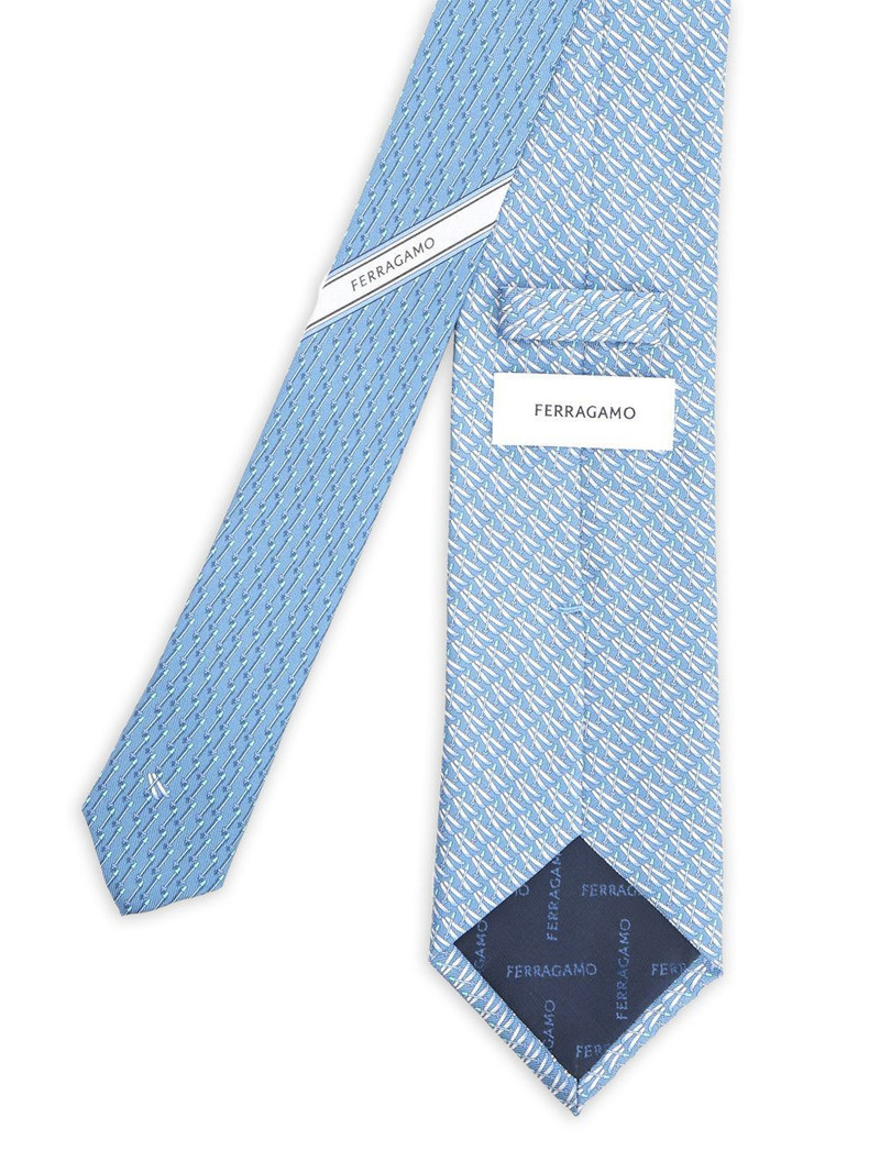 FERRAGAMO pattern-print silk tie outlook