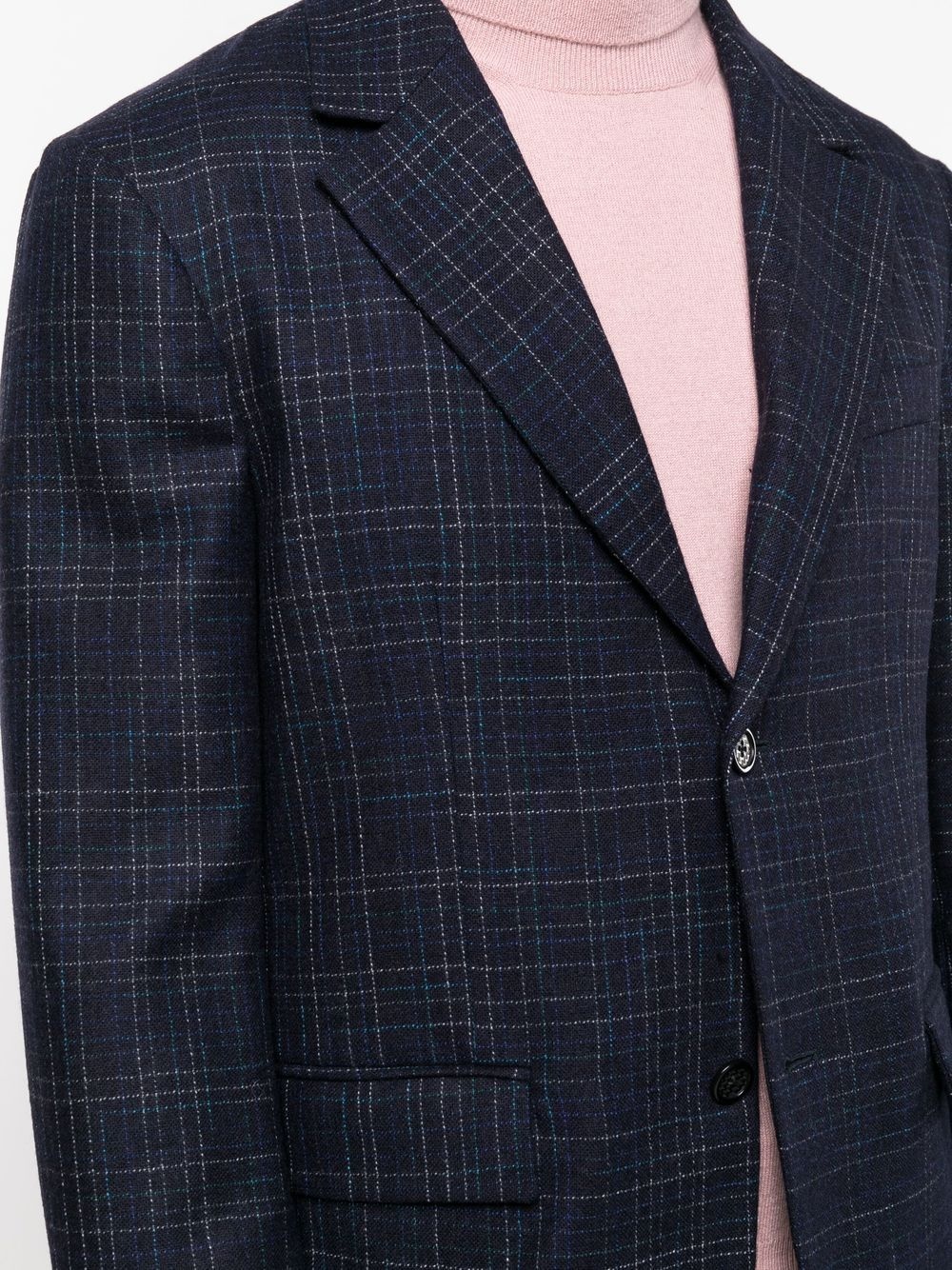 checked single-breasted blazer - 5