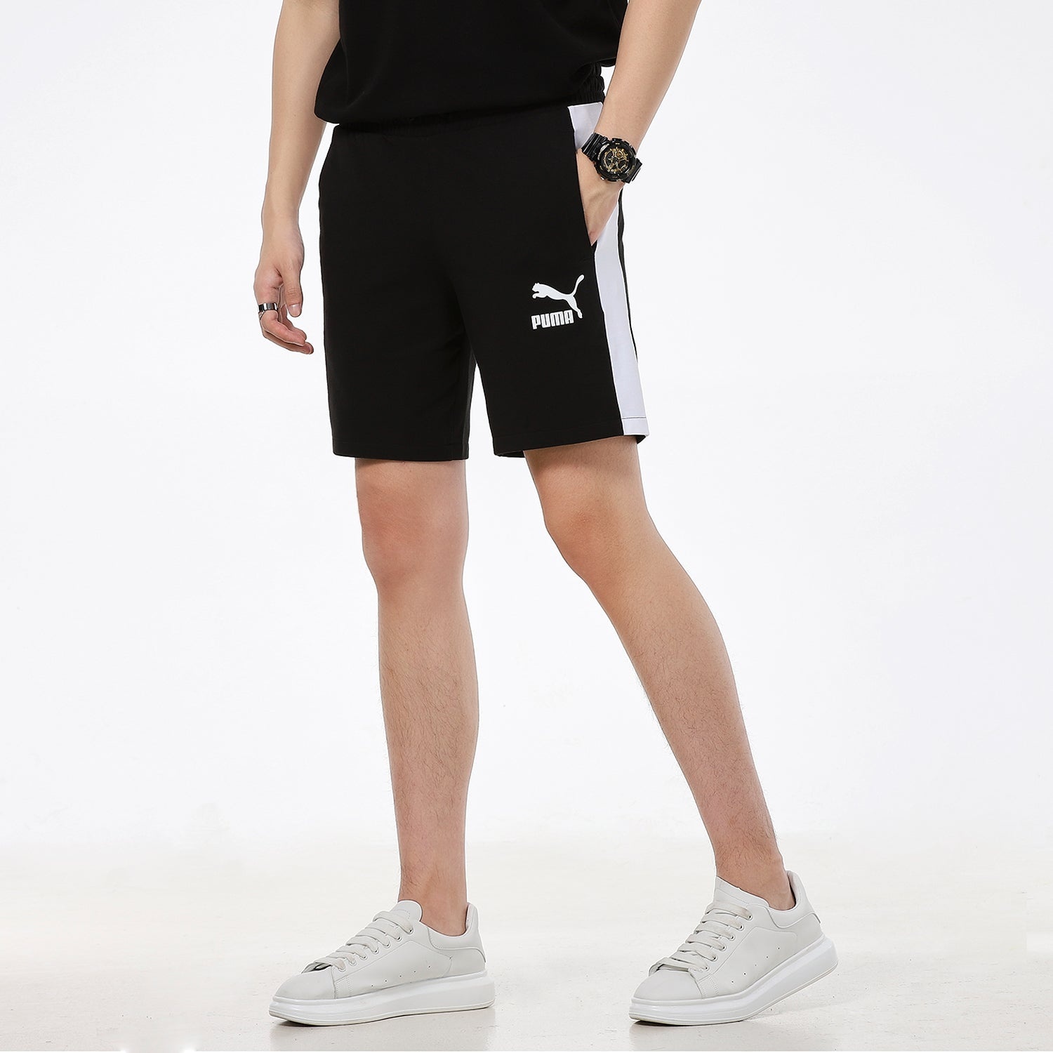 PUMA Casual Sports Breathable Lacing Shorts Black 531358-01 - 5