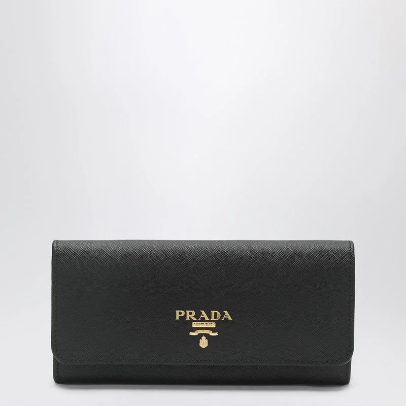 Prada Large Black Saffiano Leather Wallet Women - 1