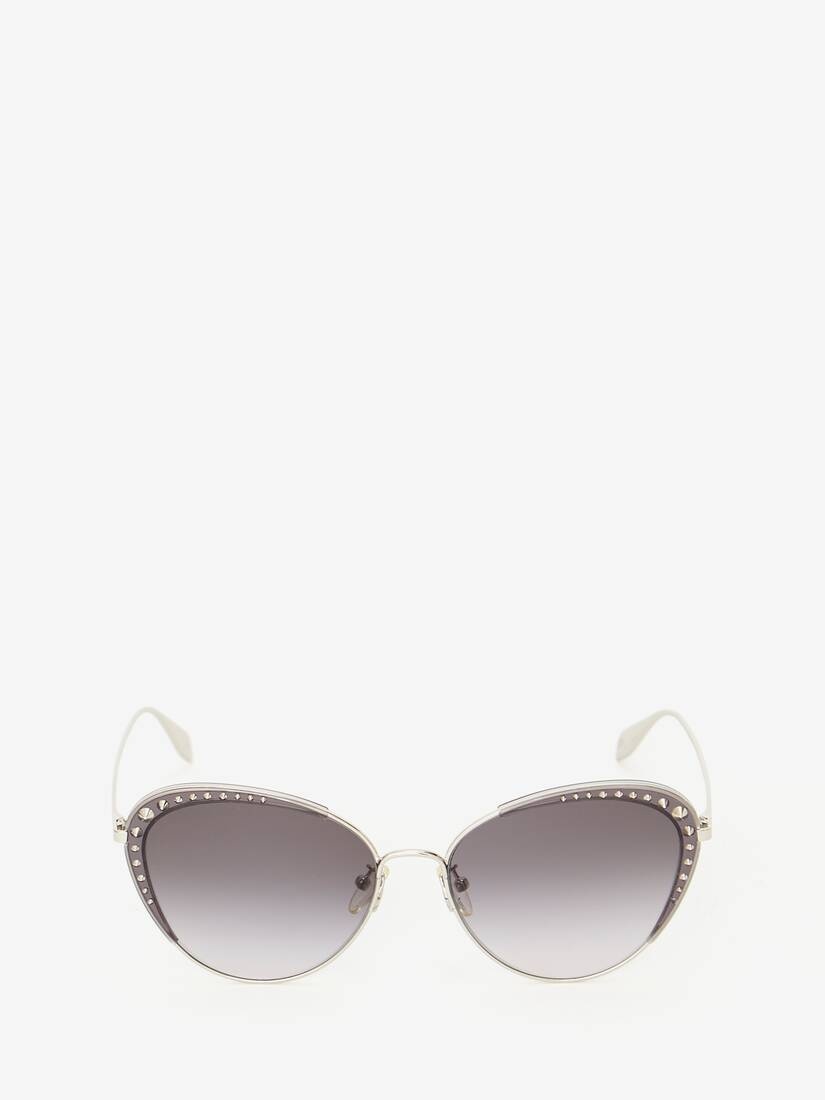 Studded Lens Cat-eye Sunglasses in Grey/silver - 1