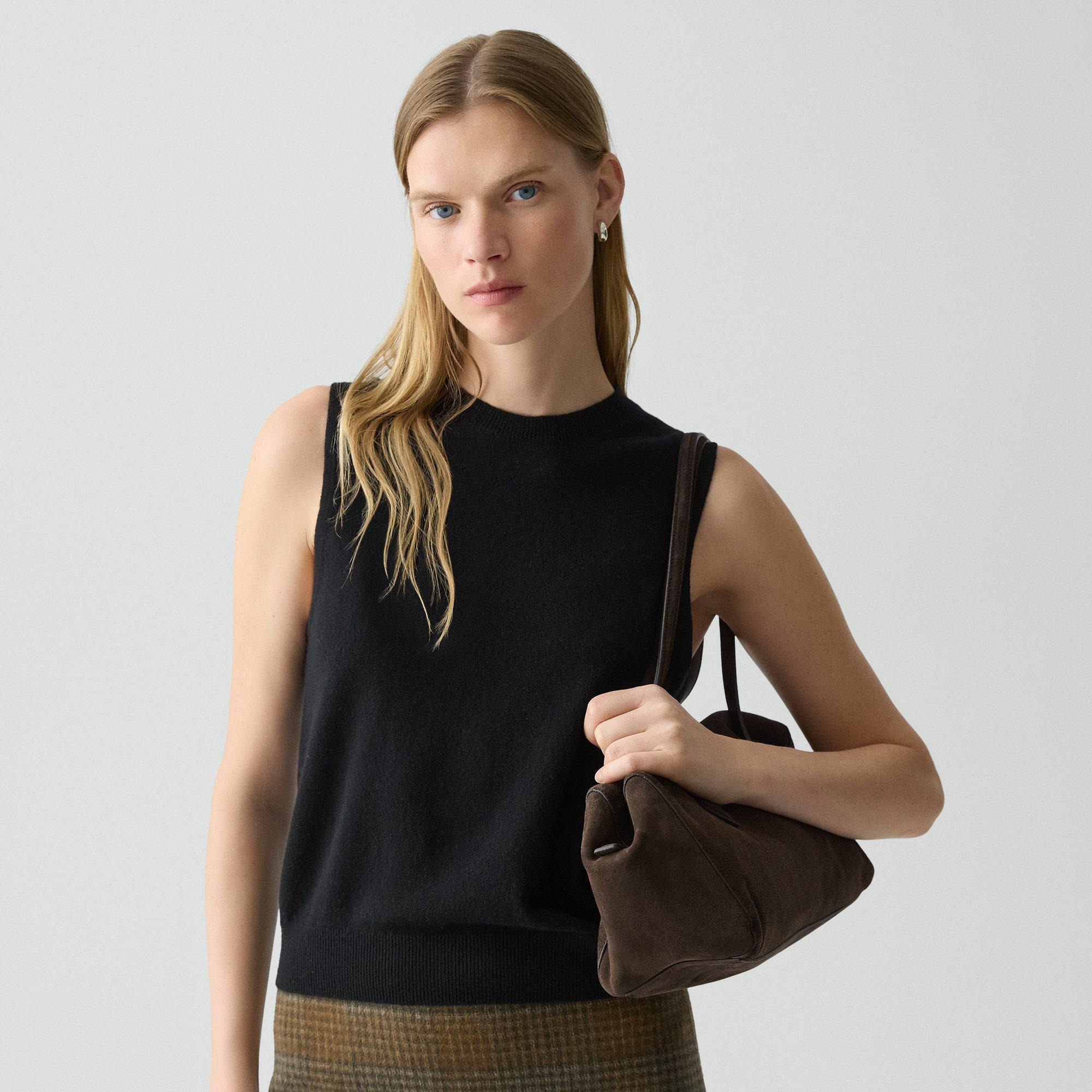 Crewneck Shell Top in Cashmere - 5