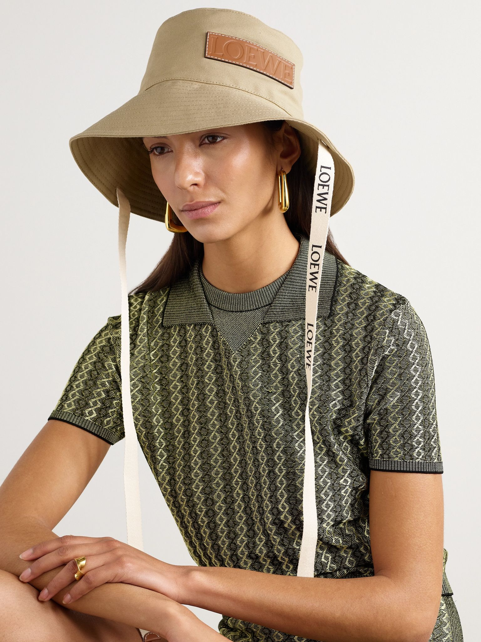 + Paula's Ibiza appliquéd cotton-canvas bucket hat Beige - 2