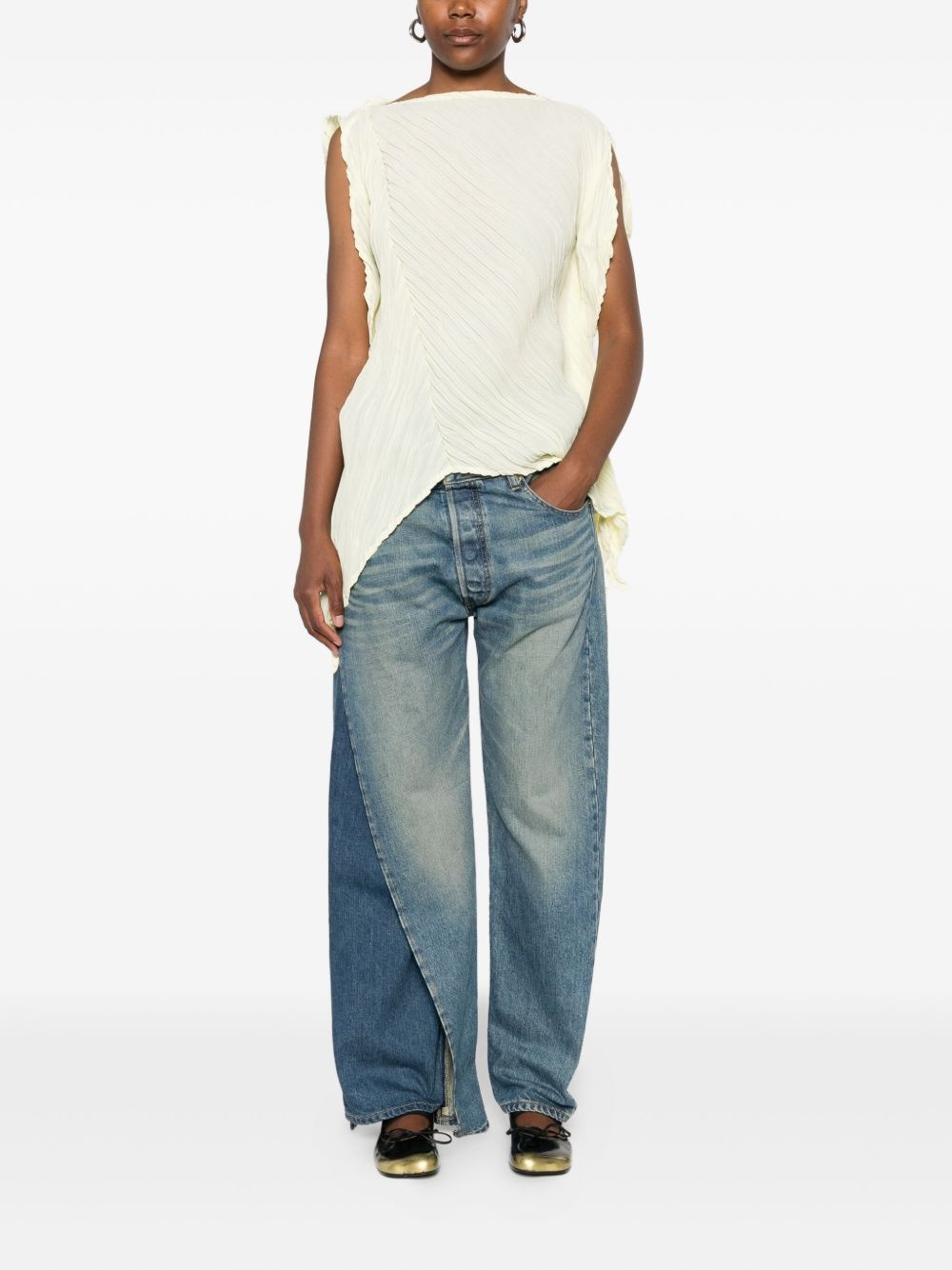 asymmetric-hem jeans - 2