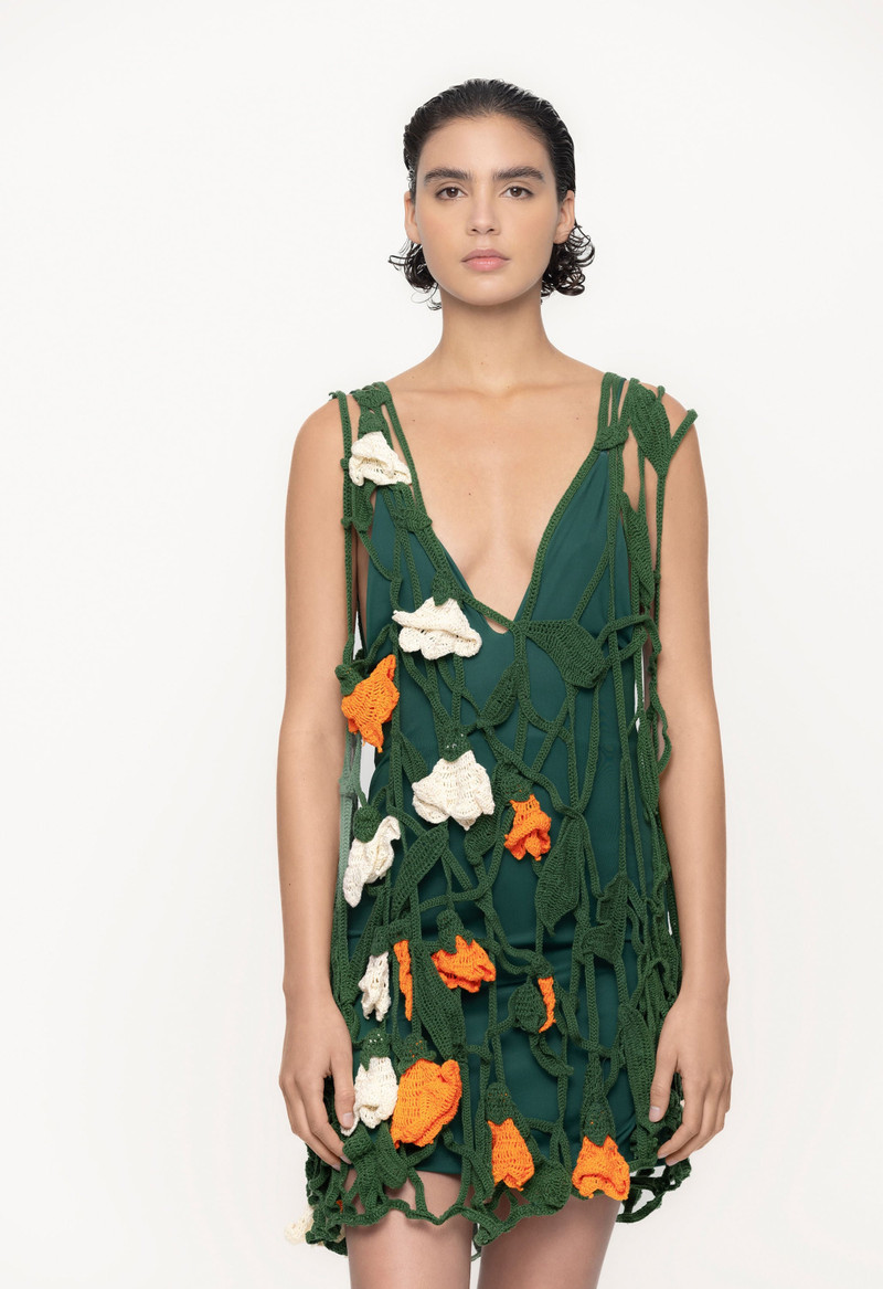 Sauco Sabanero Nocturno Crochet Mini Dress 5