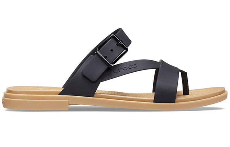 (WMNS) Crocs Minimalistic Cozy Sports Slippers Black Brown 206108-00W - 3