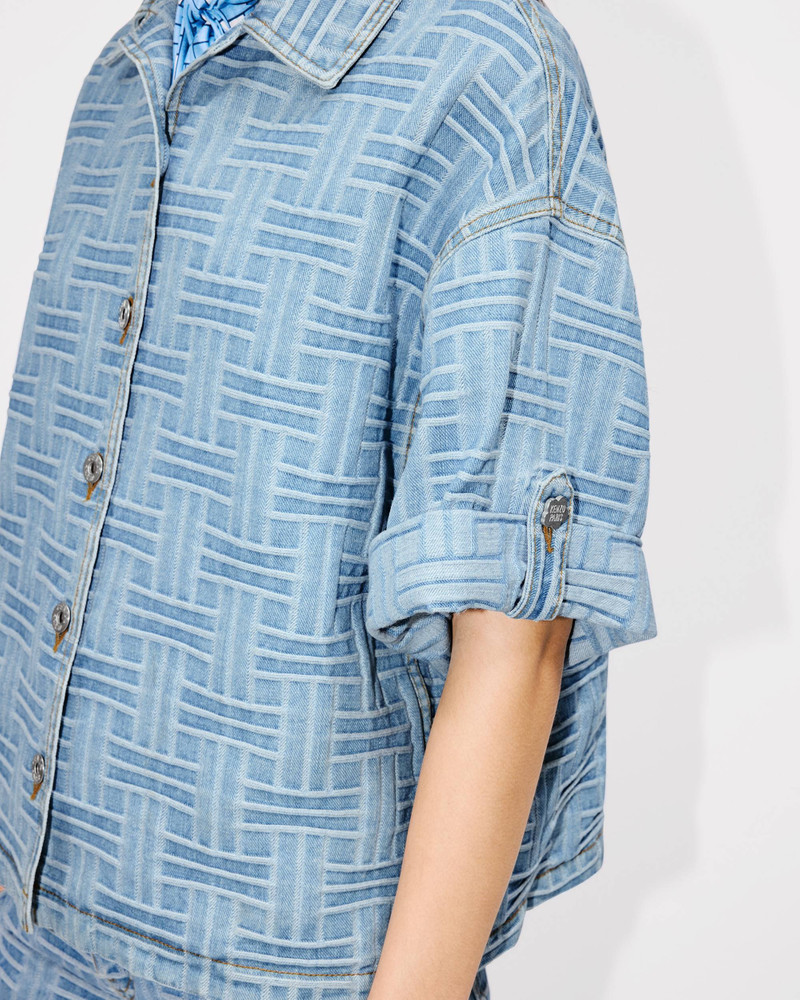 'KENZO Weave' jacquard oversized shirt in japanese denim 7
