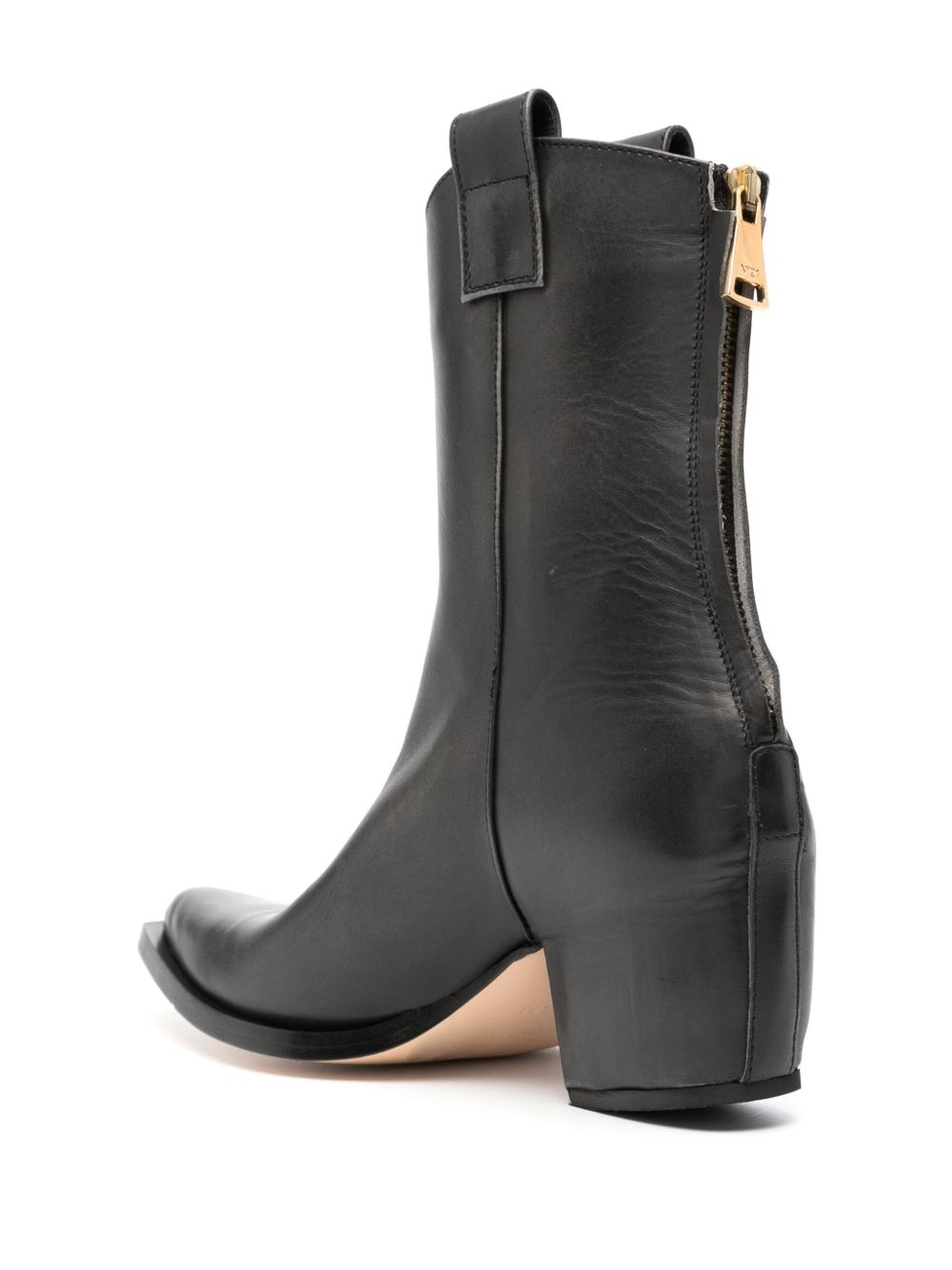 60mm pointed-toe leather ankle boots - 3