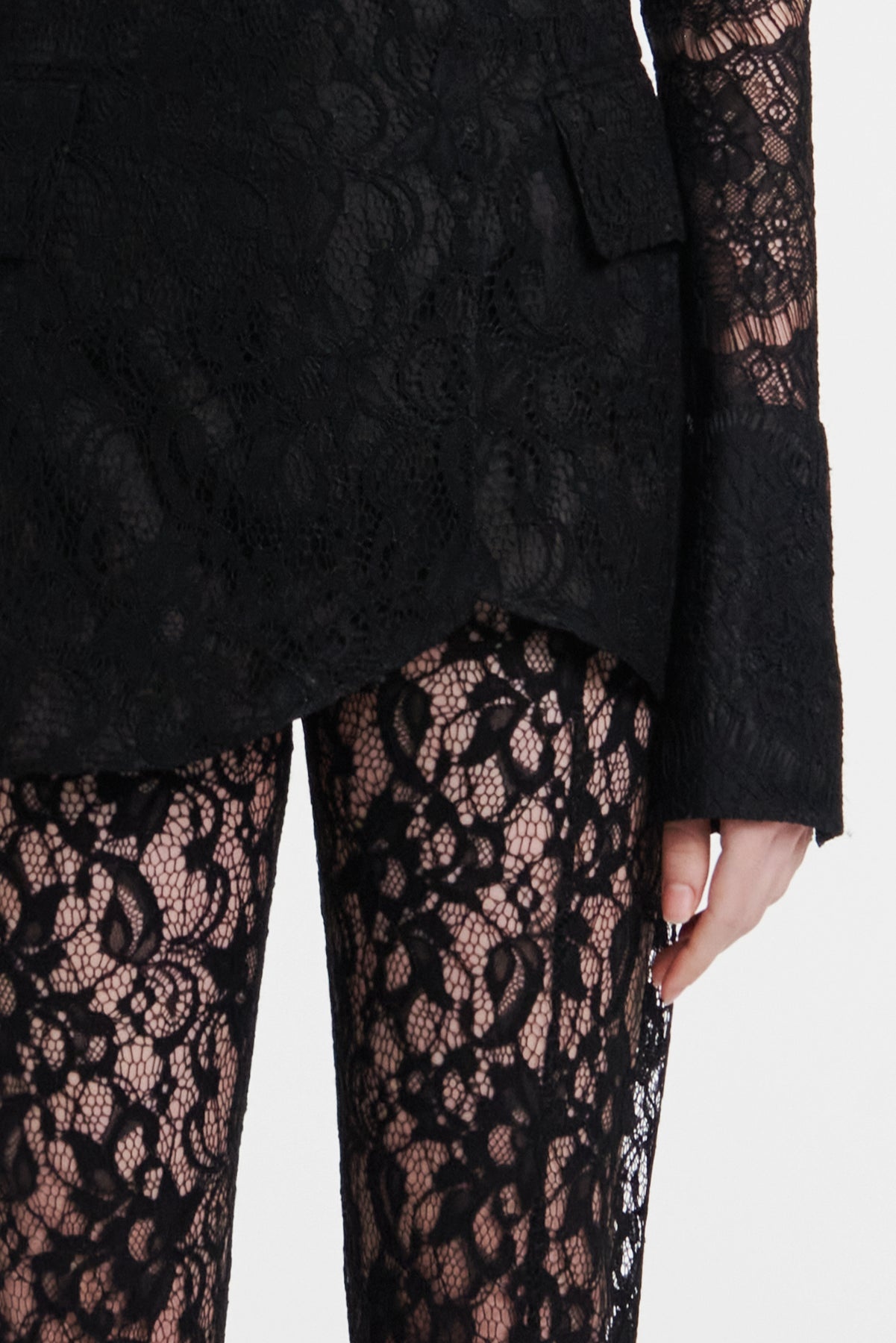 LACE BASQUE TROUSERS BLACK - 5