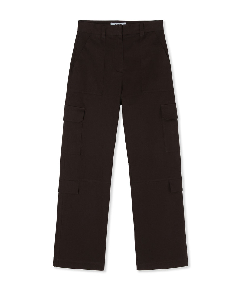 Stretch cotton gabardine cargo pants 1