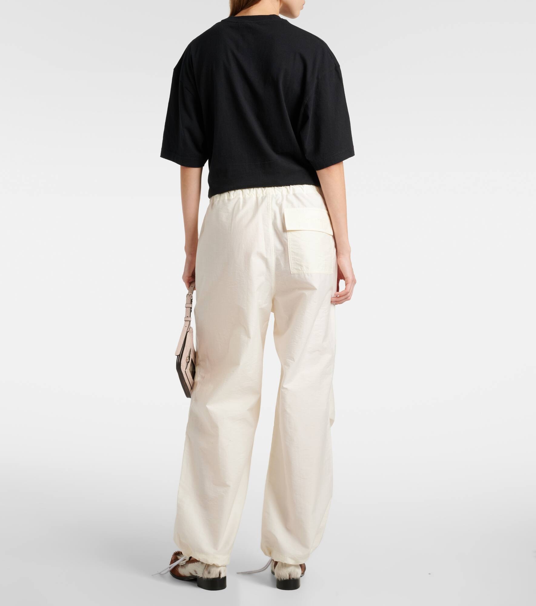 Mid-rise cotton-blend wide-leg pants - 3