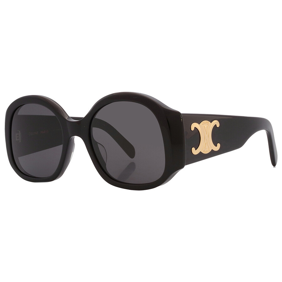 Celine Maxi Triomphe Smoke Rectangular Ladies Sunglasses CL40305U 01A 54 - 3