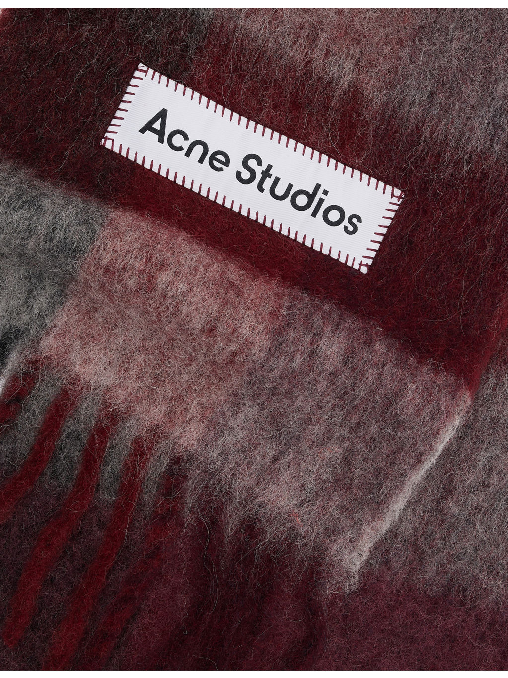 Checked Fringed Knitted Scarf - 3