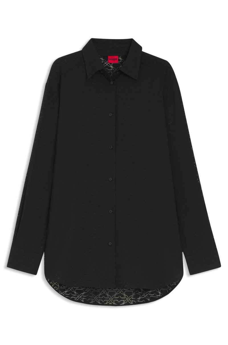 OVERSIZE-FIT BLOUSE WITH BURNOUT PATTERN 1