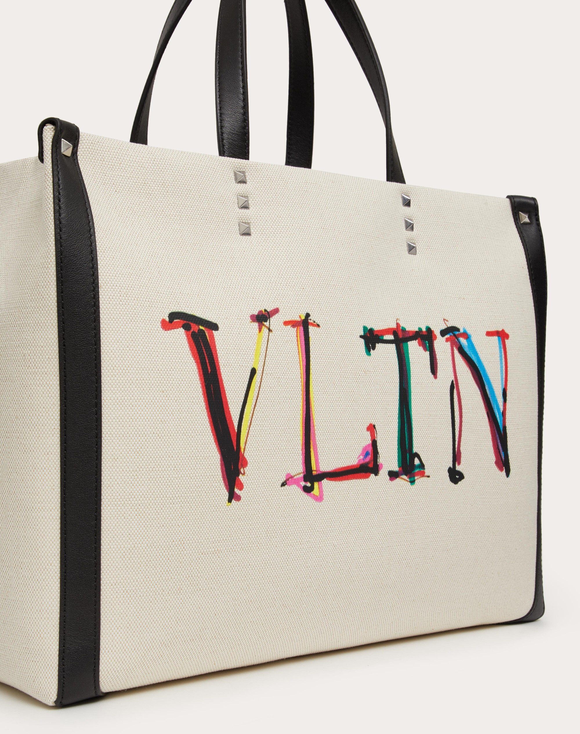 MEDIUM VLTN GRAPH CANVAS TOTE BAG - 5