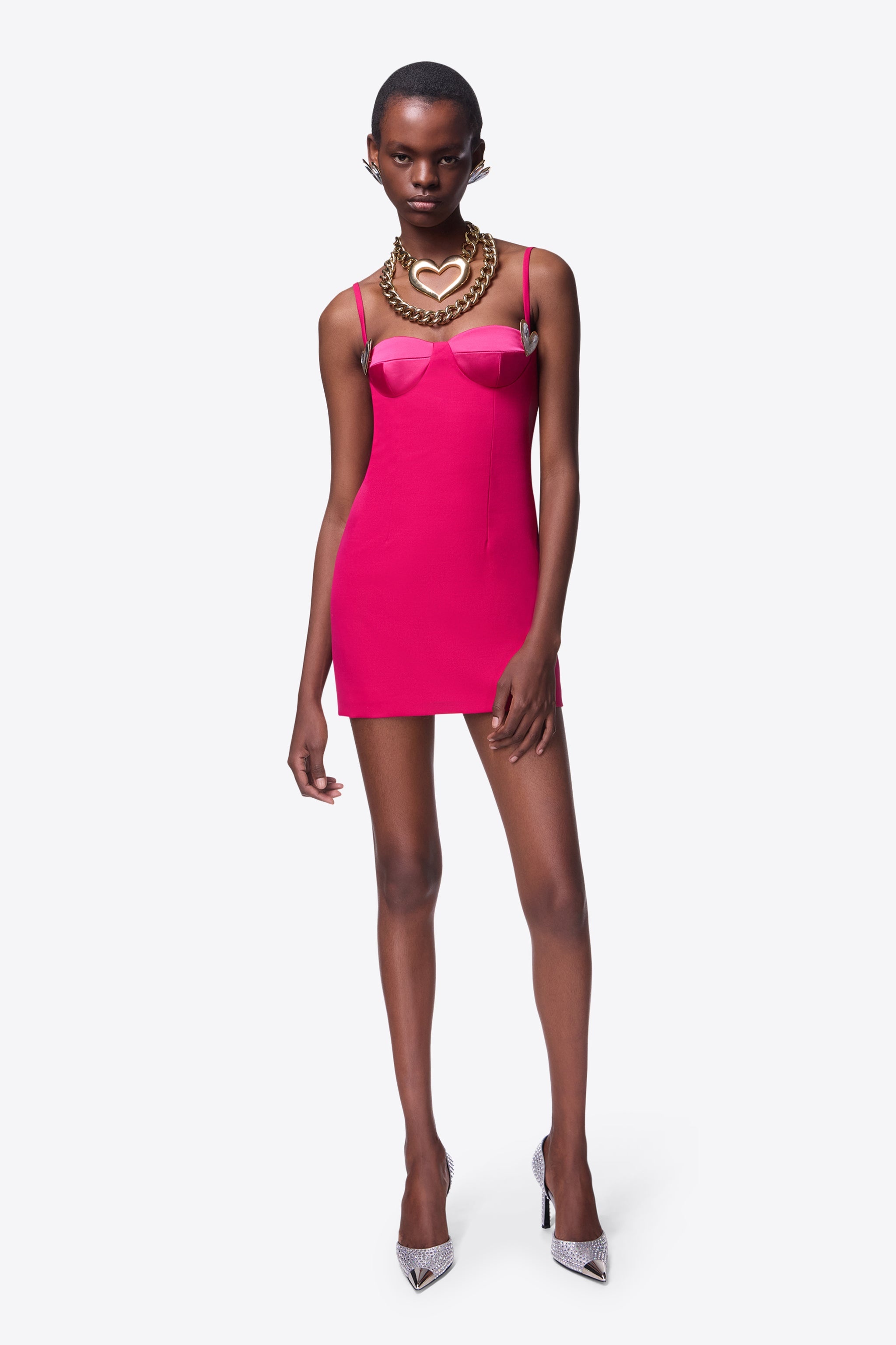 CRYSTAL HEART MINI DRESS - 4