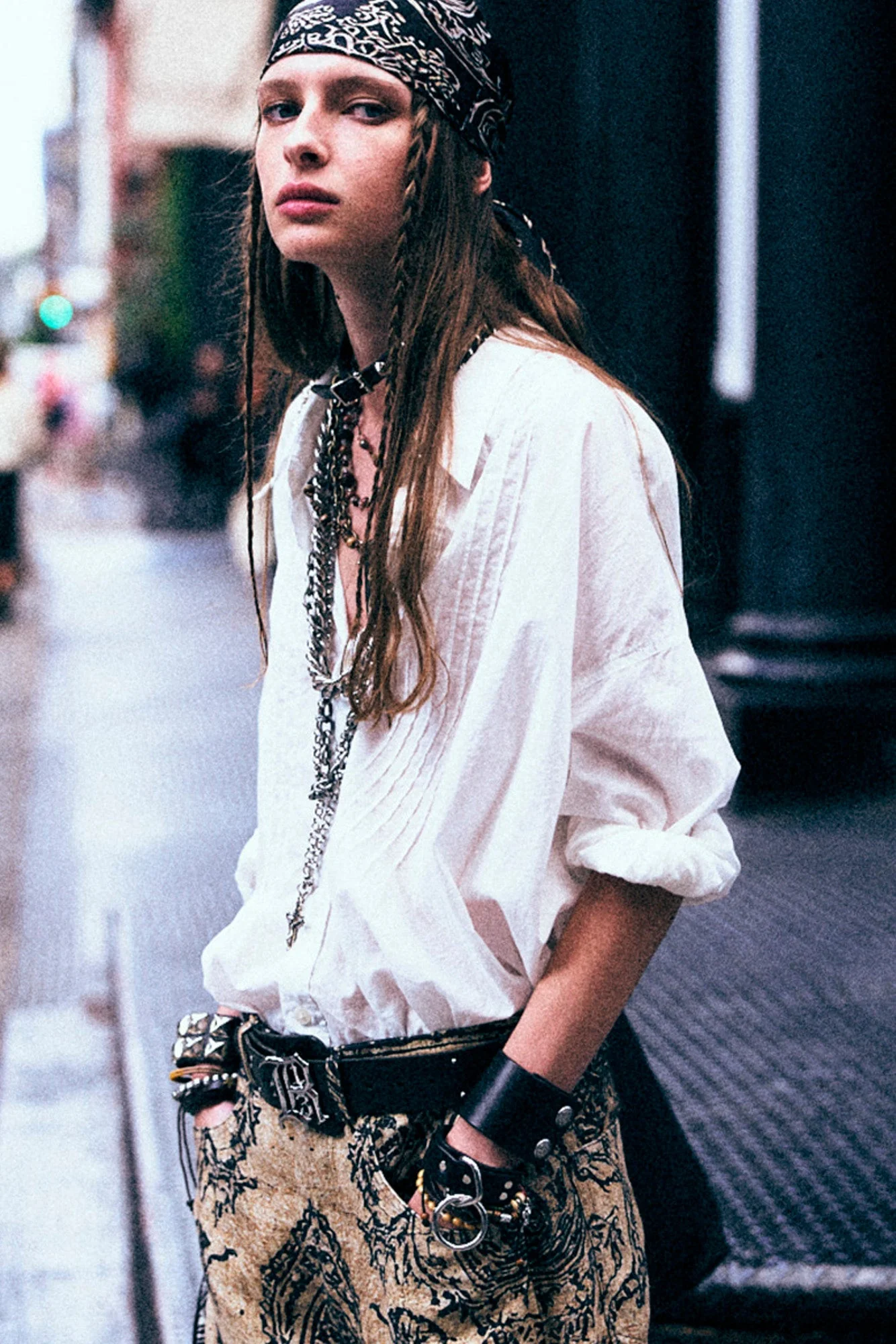 PINTUCK DROP NECK SHIRT - 1