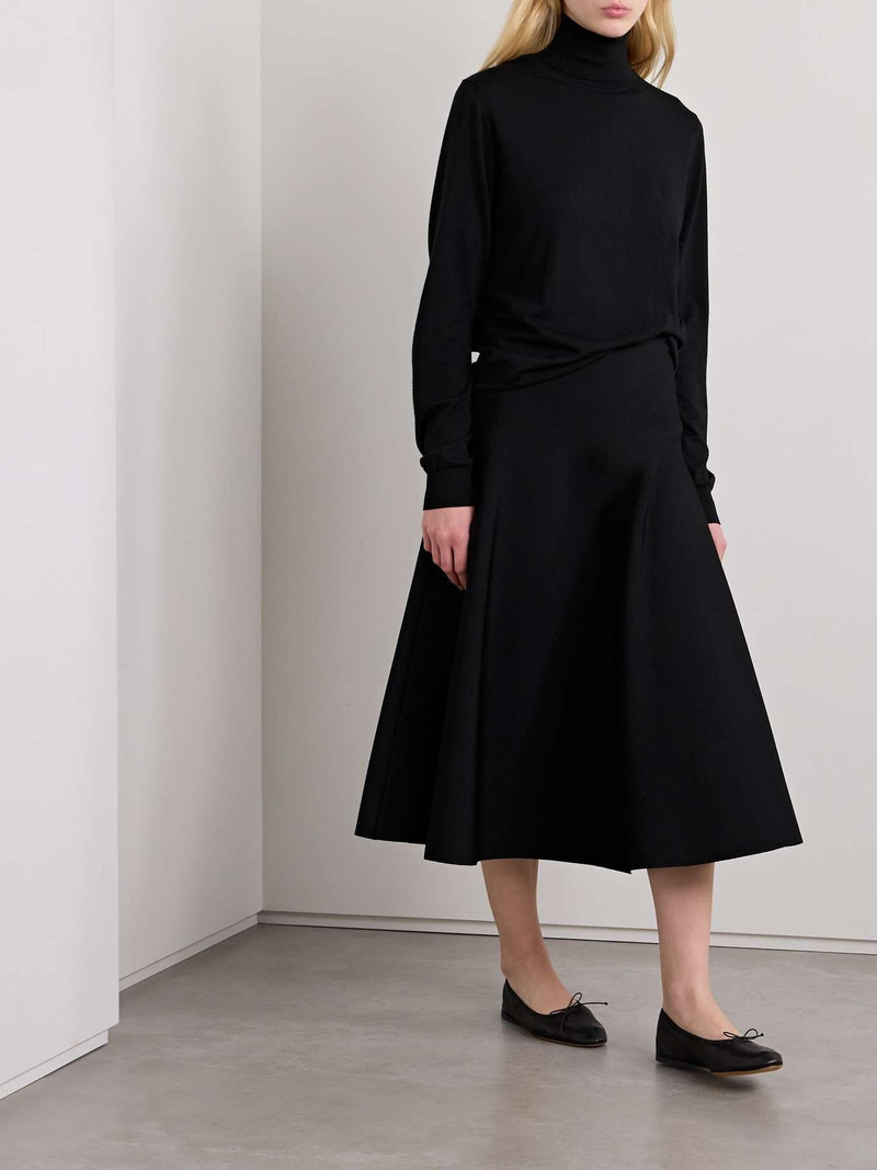 The Row Harley stretch-knit midi skirt Black outlook