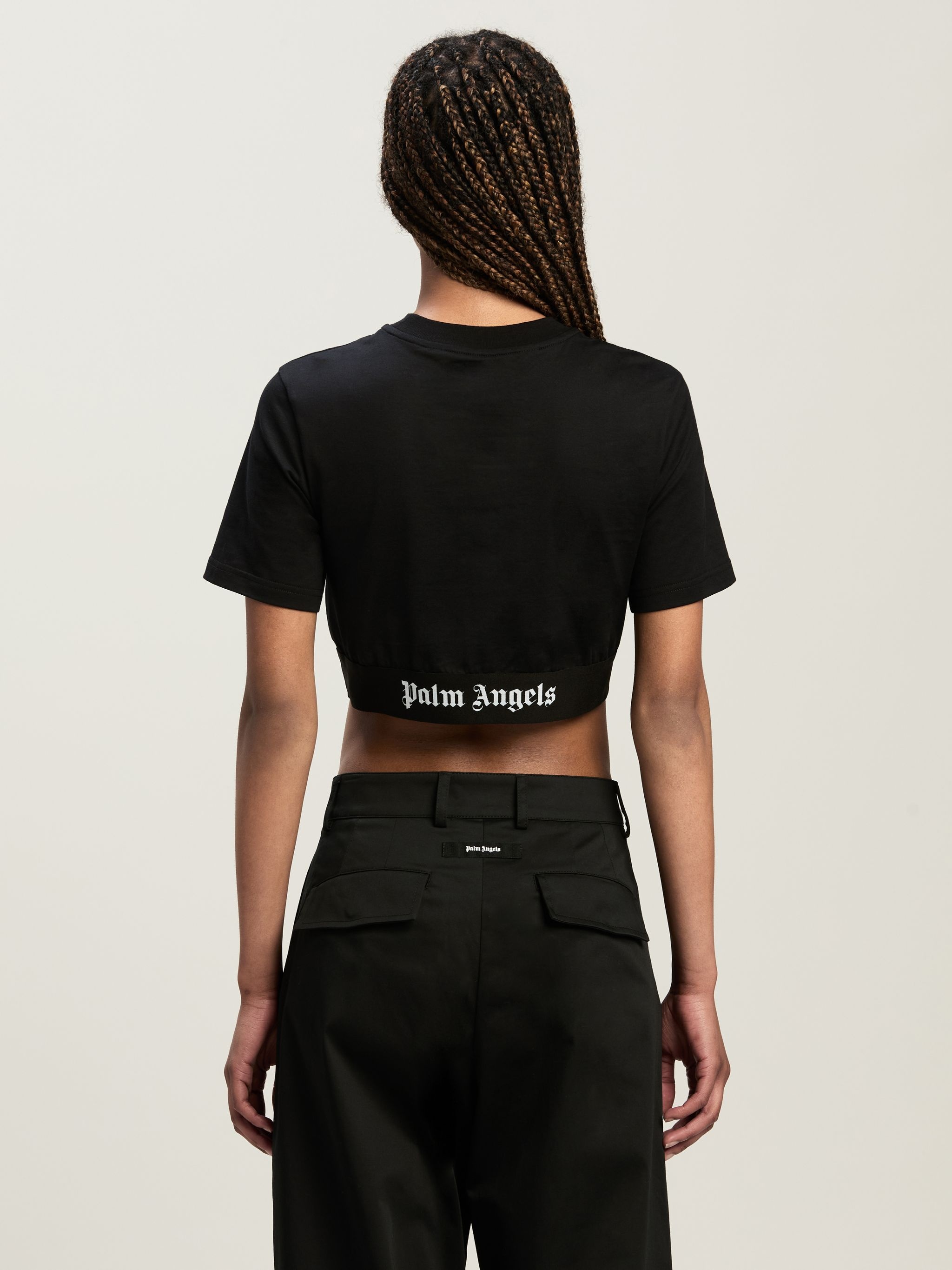 Palm Angels Iconic Tape Crop T - shirts | REVERSIBLE
