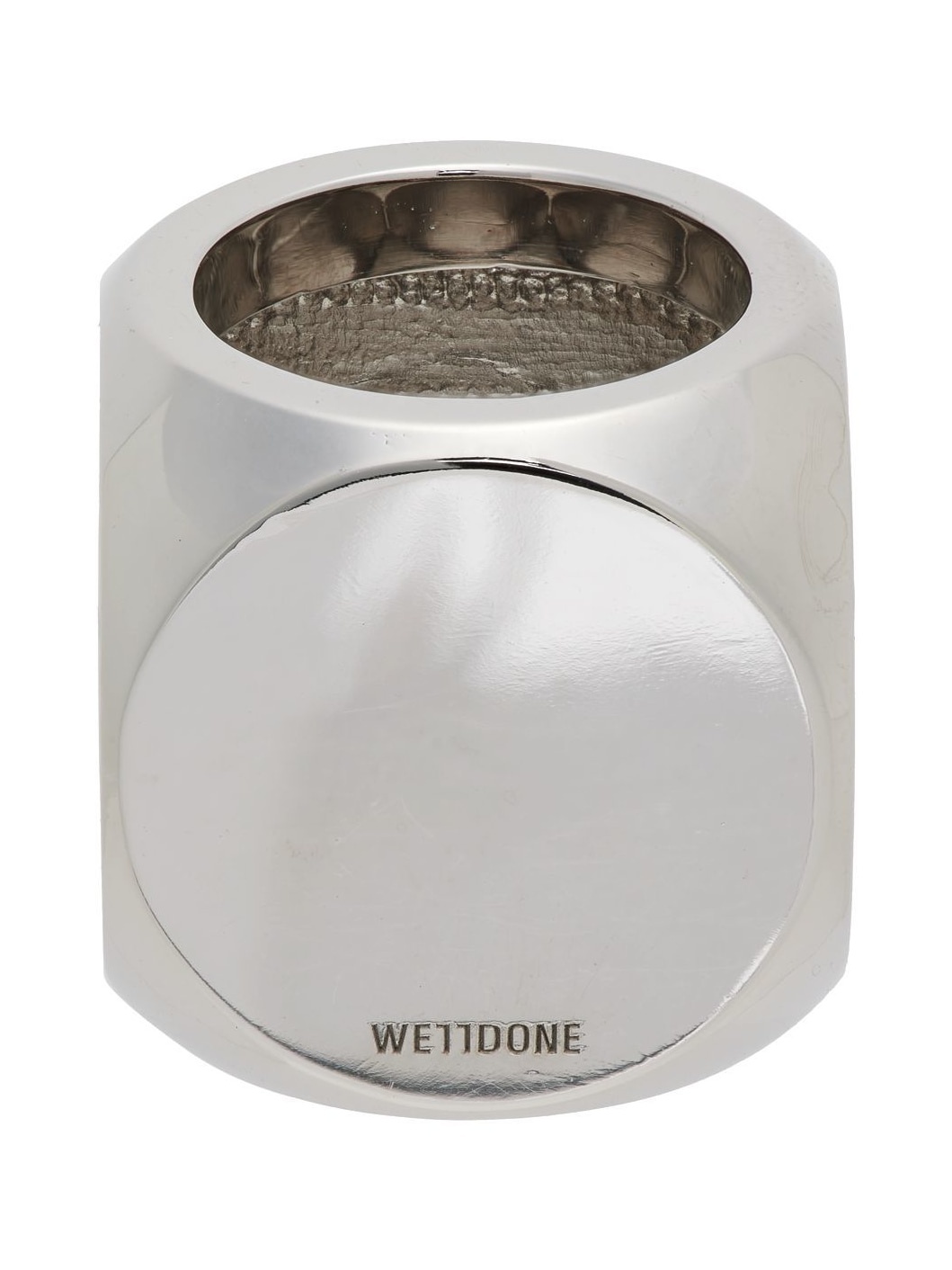 Silver & White Logo Dice Ring - 4