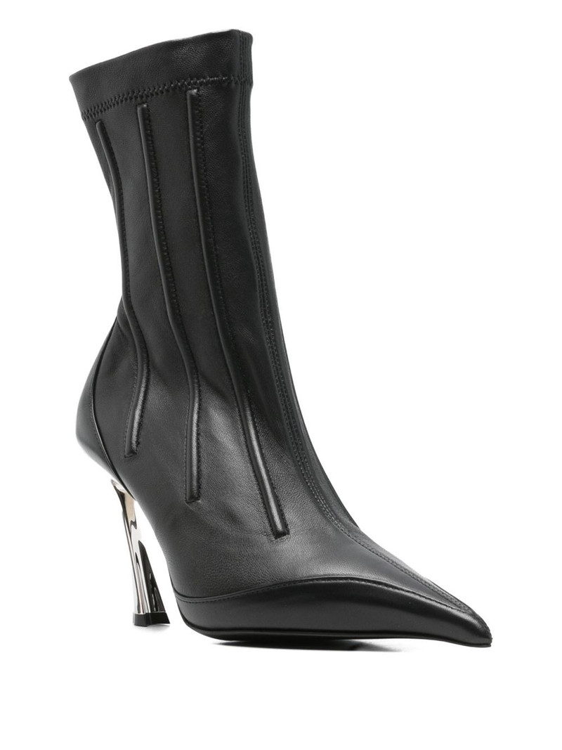 MUGLER 95mm leather ankle boots outlook