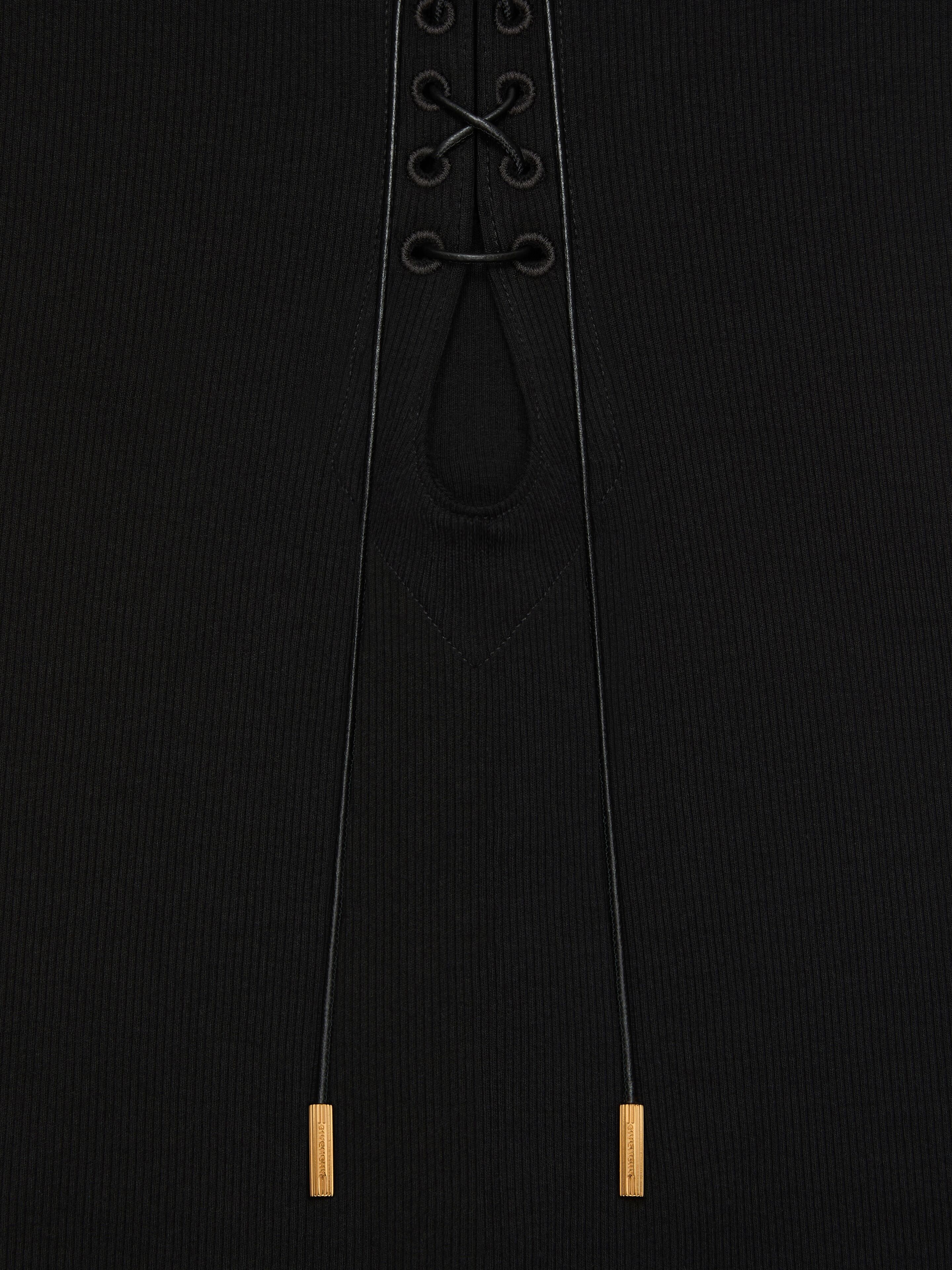 SLIM FIT TANK TOP IN COTTON WITH LACES AND 4G DETAIL - 4