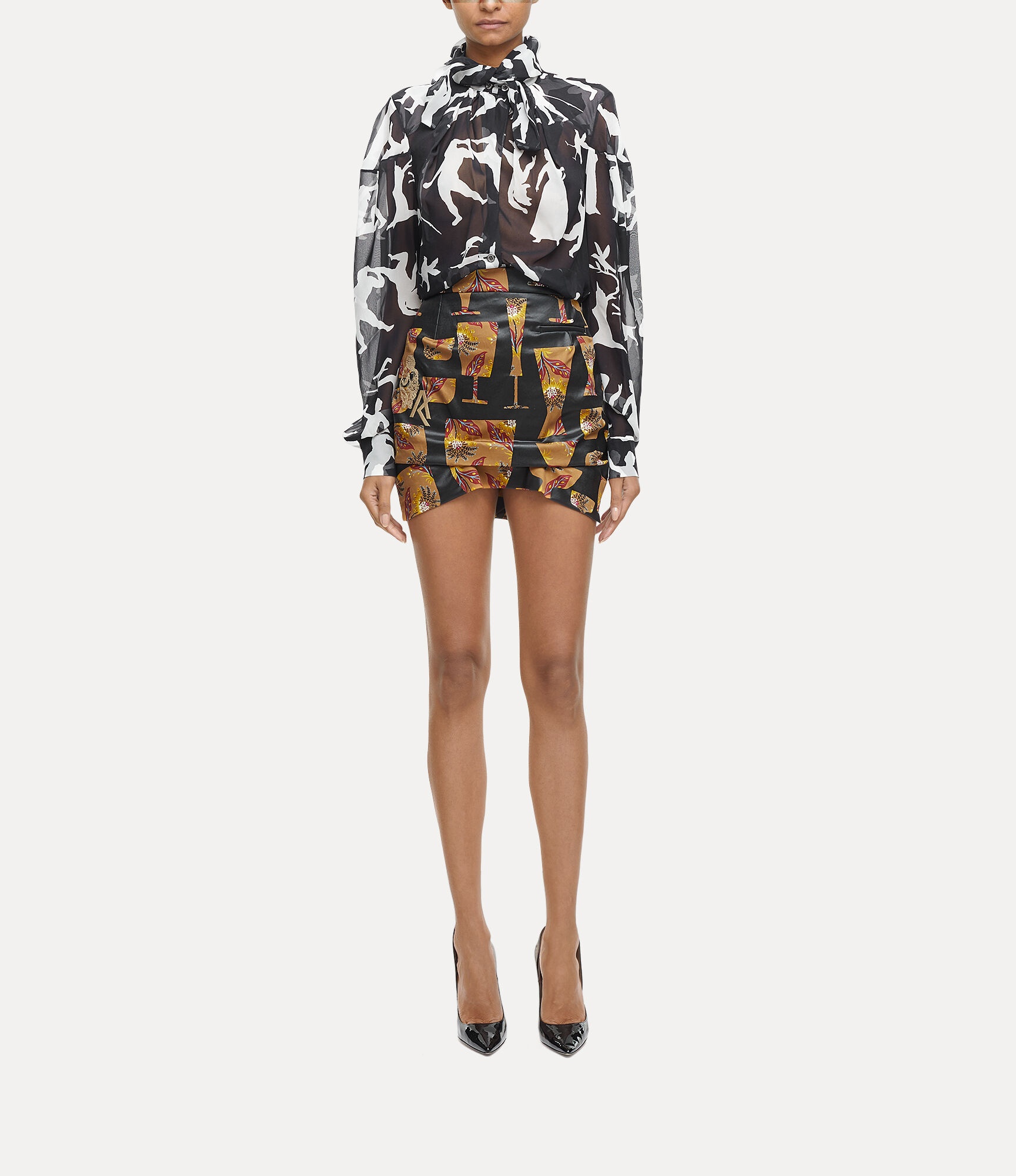 MINI PLEATED PENCIL SKIRT - 2