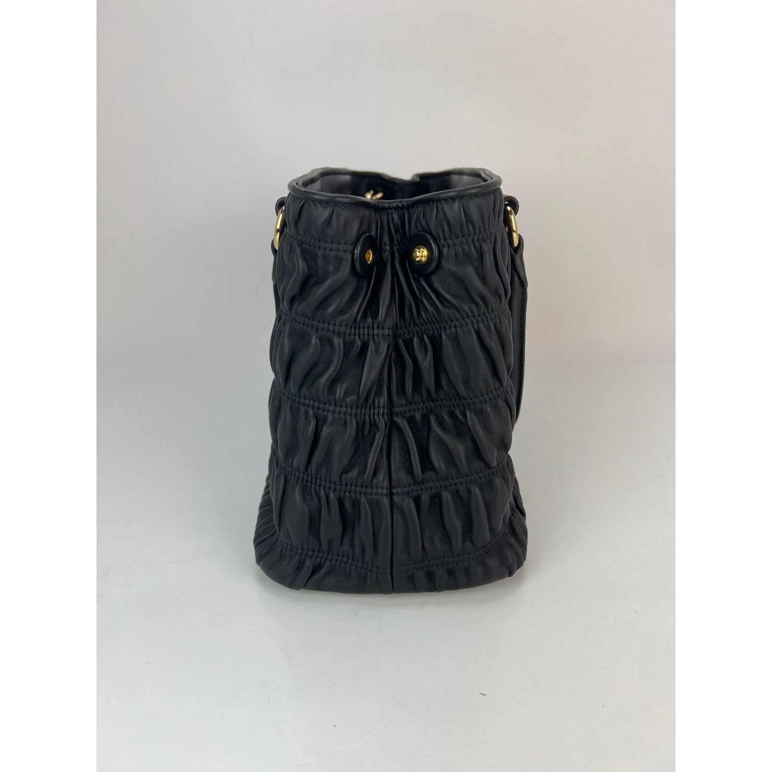 Prada Nappa Gaufre Black Leather Shoulder Crossbody Bag - 11
