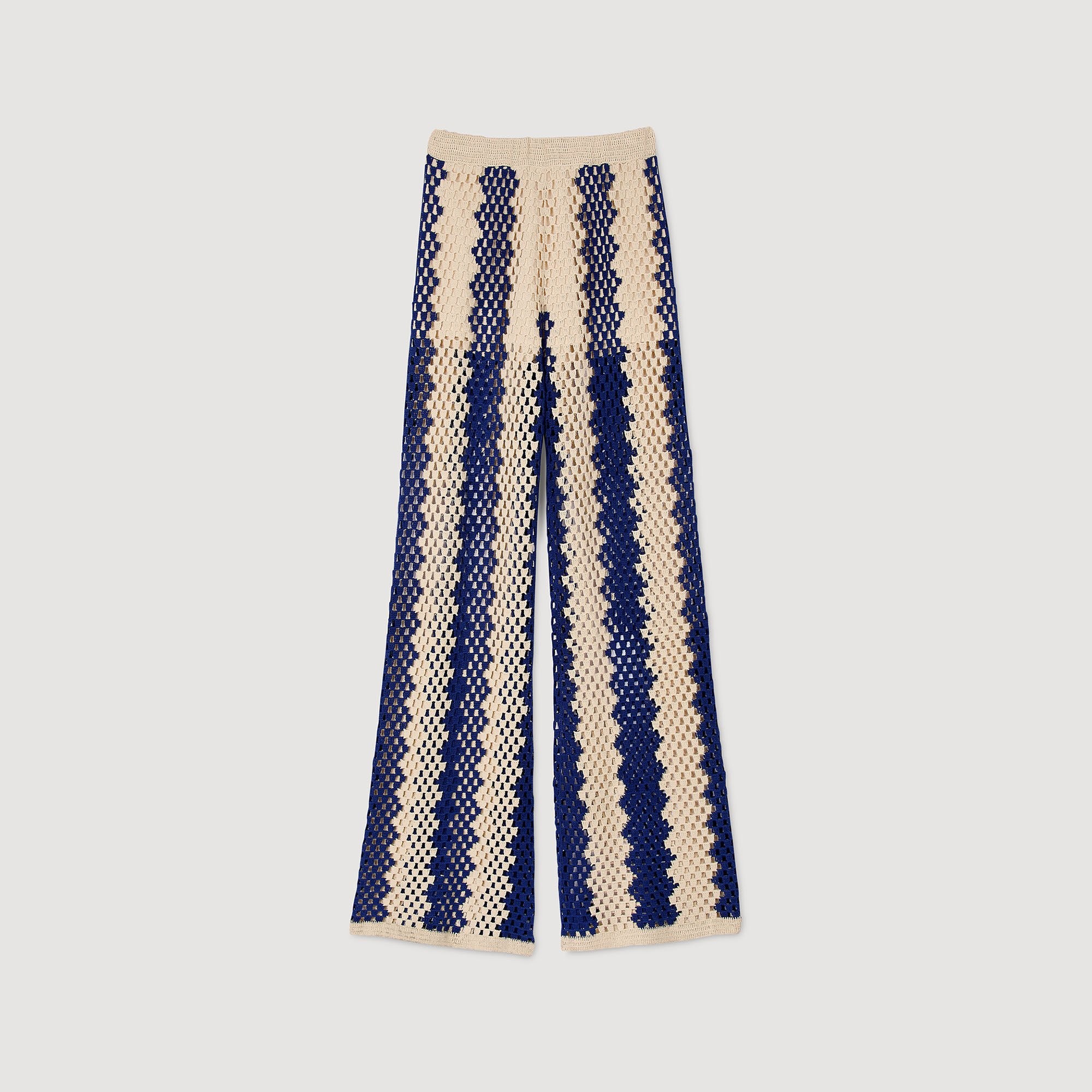 TWO-TONE OPEN WEAVE PANTS - 6