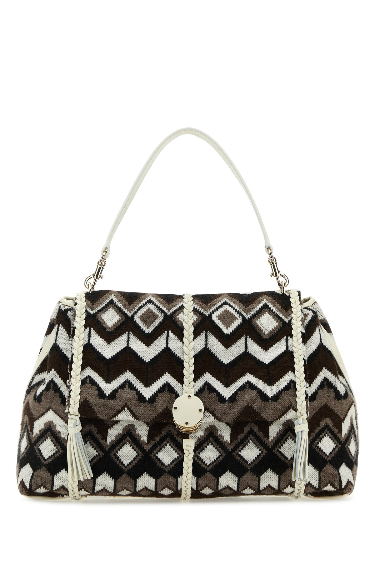 Embroidered wool large Penelope shoulder bag - 1